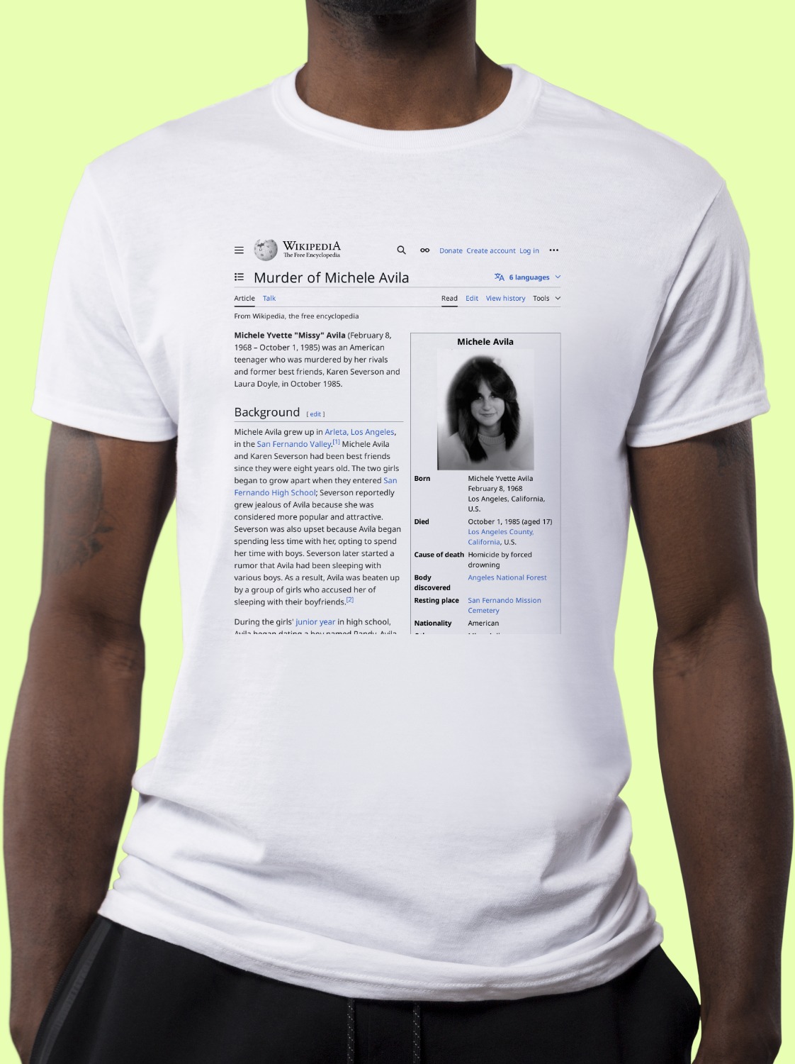 Murder_of_Michele_Avila Wikipedia Shirt