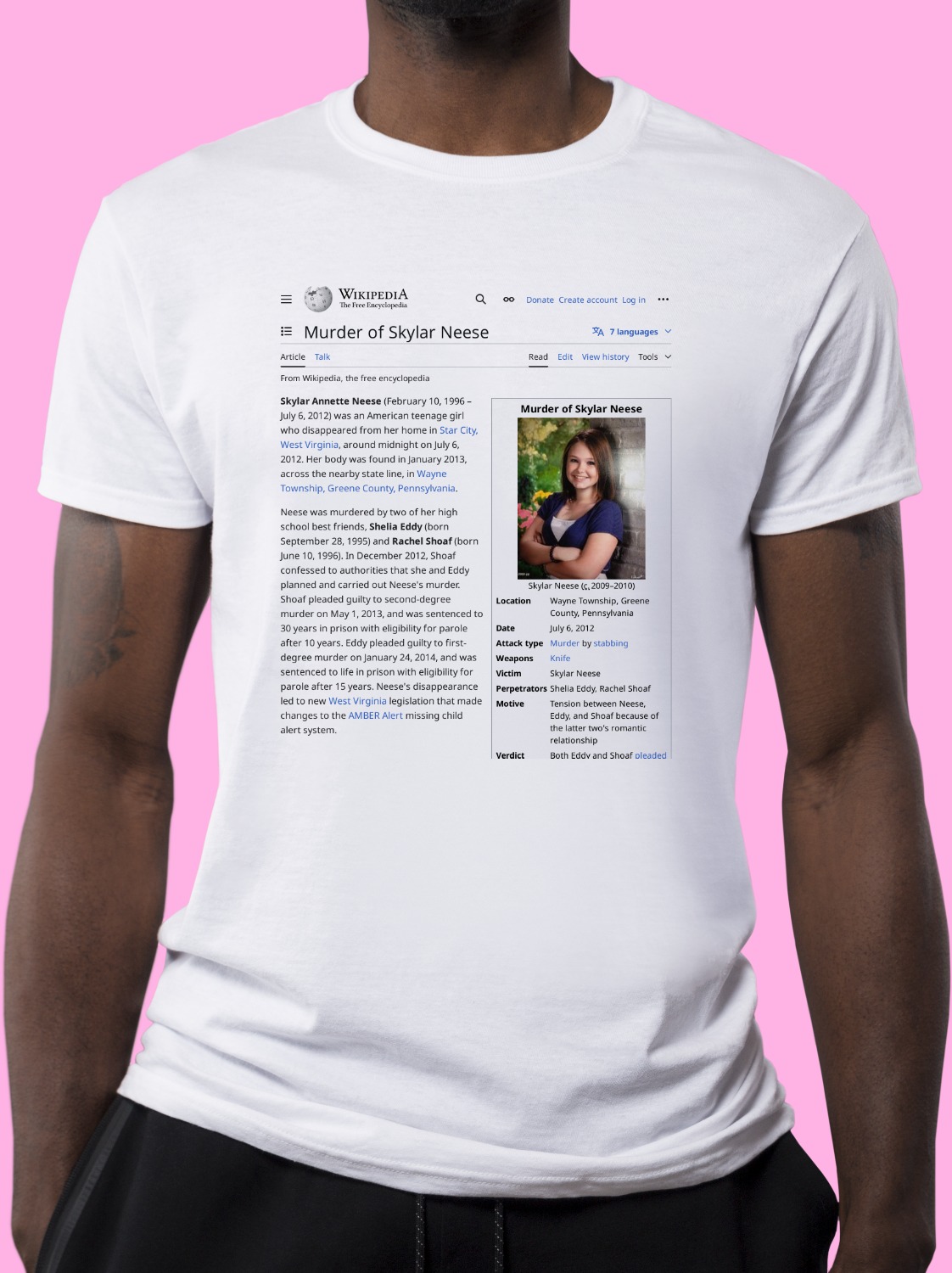 Murder_of_Skylar_Neese Wikipedia Shirt