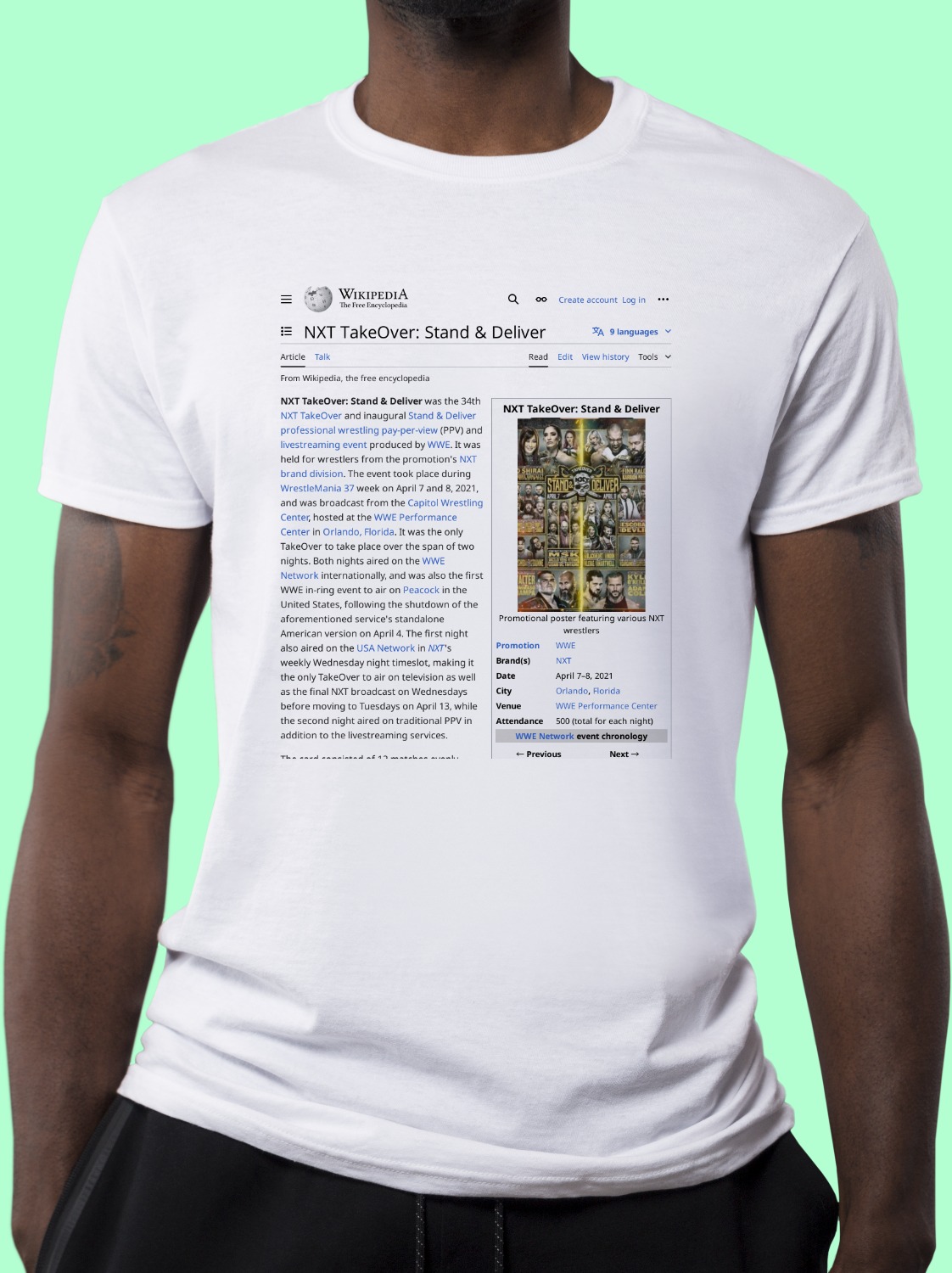 NXT_TakeOver:_Stand_&_Deliver Wikipedia Shirt