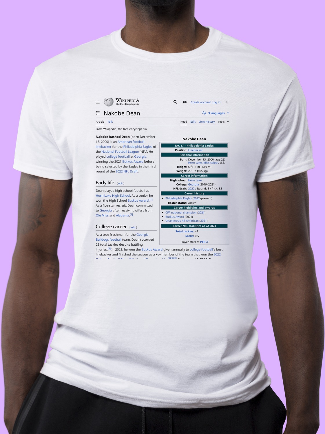 Nakobe_Dean Wikipedia Shirt