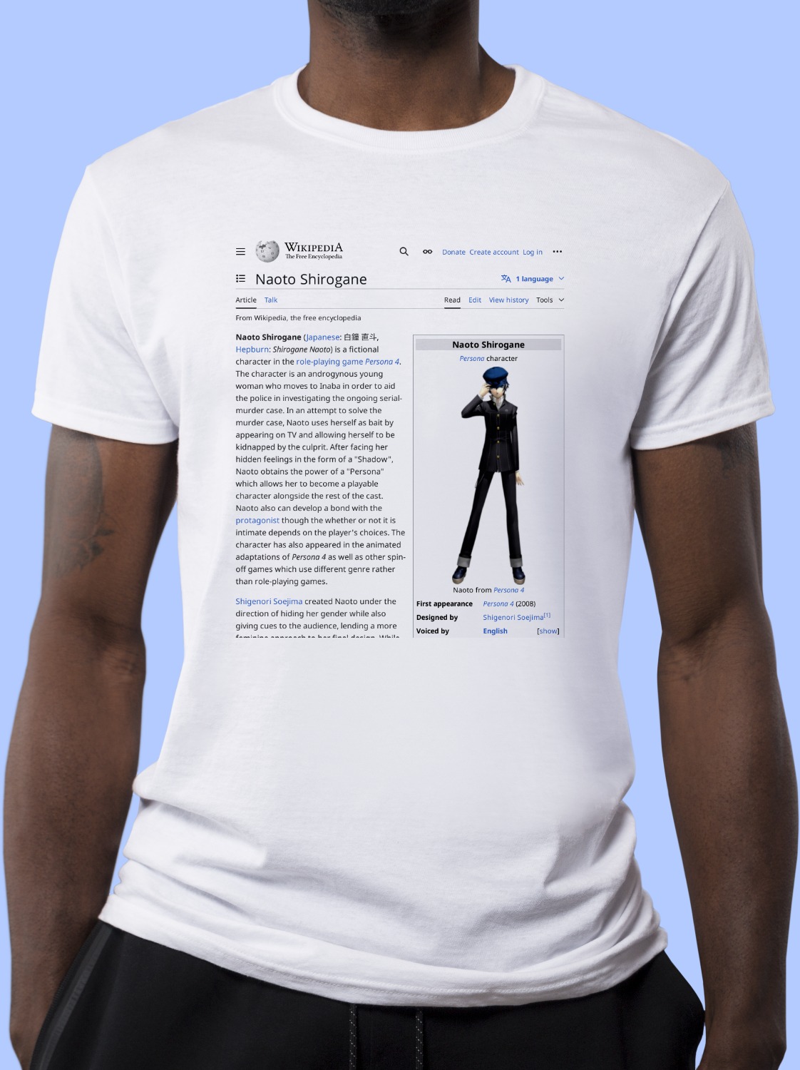 Naoto_Shirogane Wikipedia Shirt