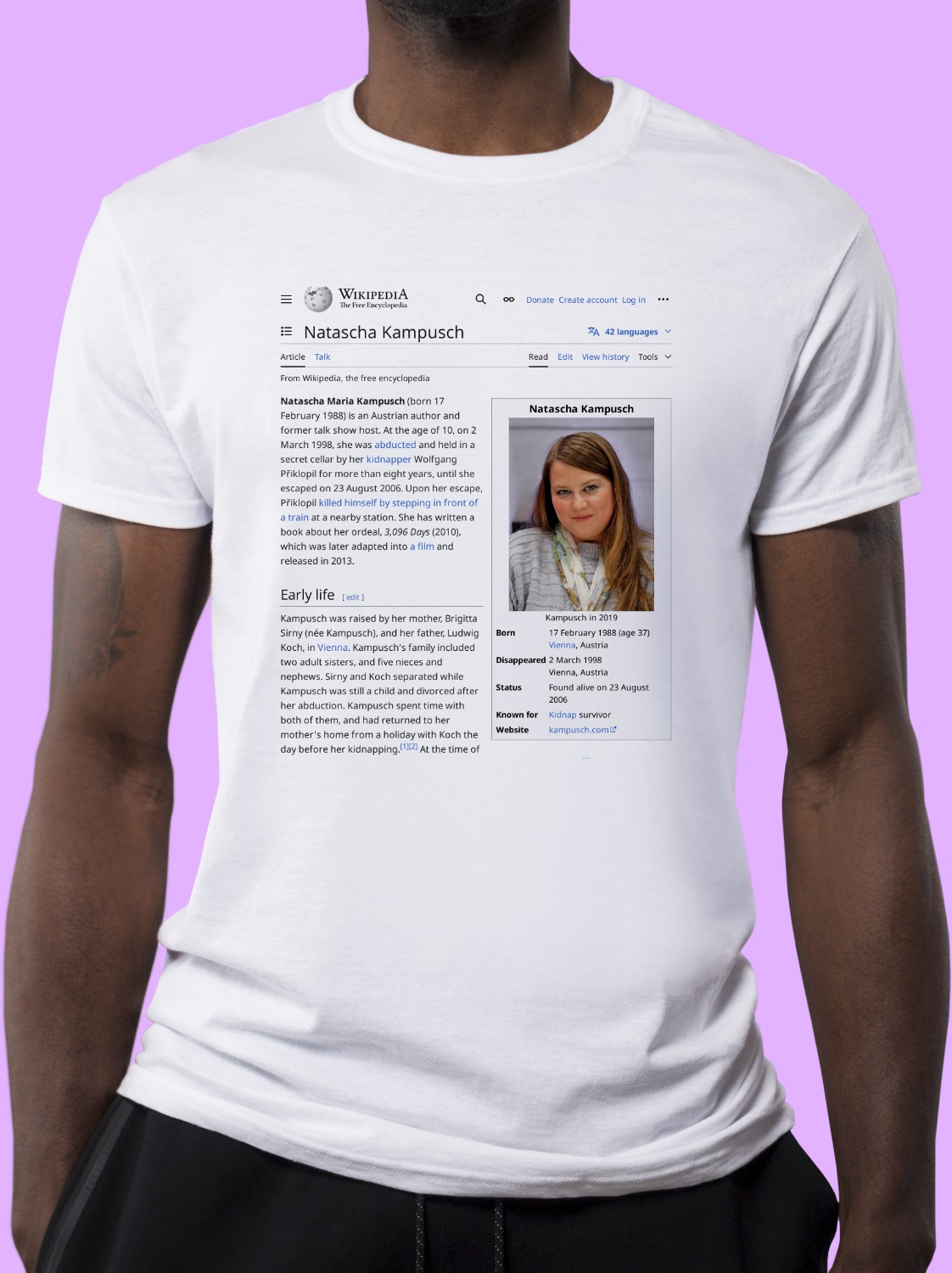 Natascha_Kampusch Wikipedia Shirt