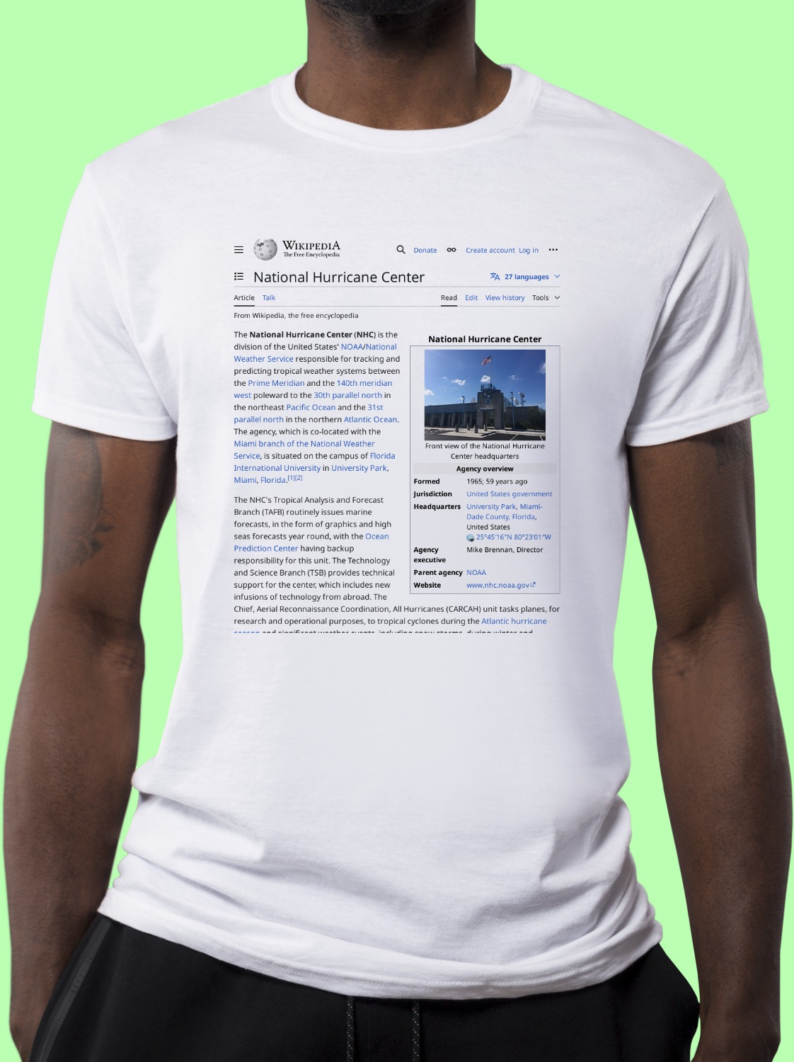 National_Hurricane_Center Wikipedia Shirt