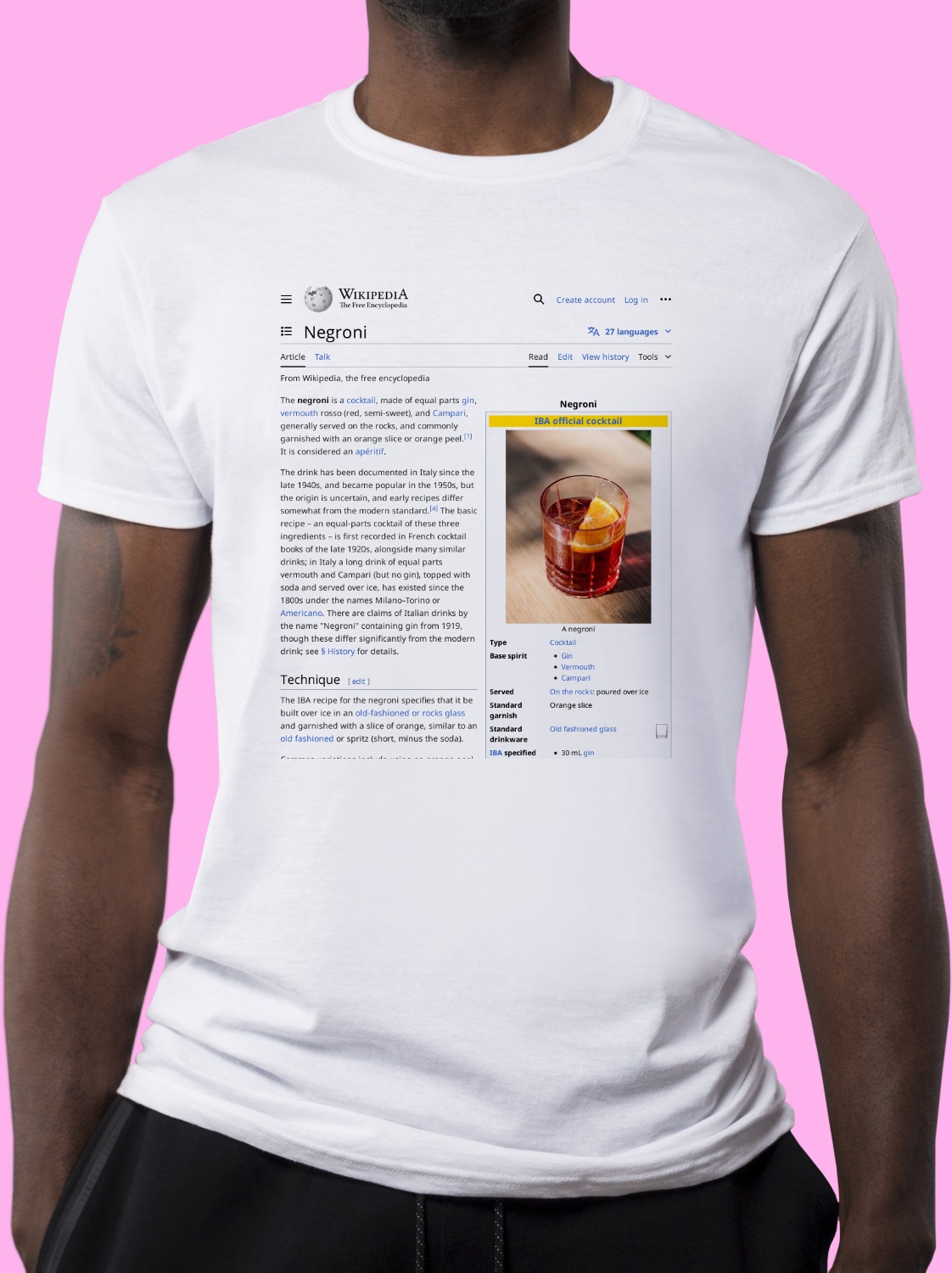 Negroni Wikipedia Shirt