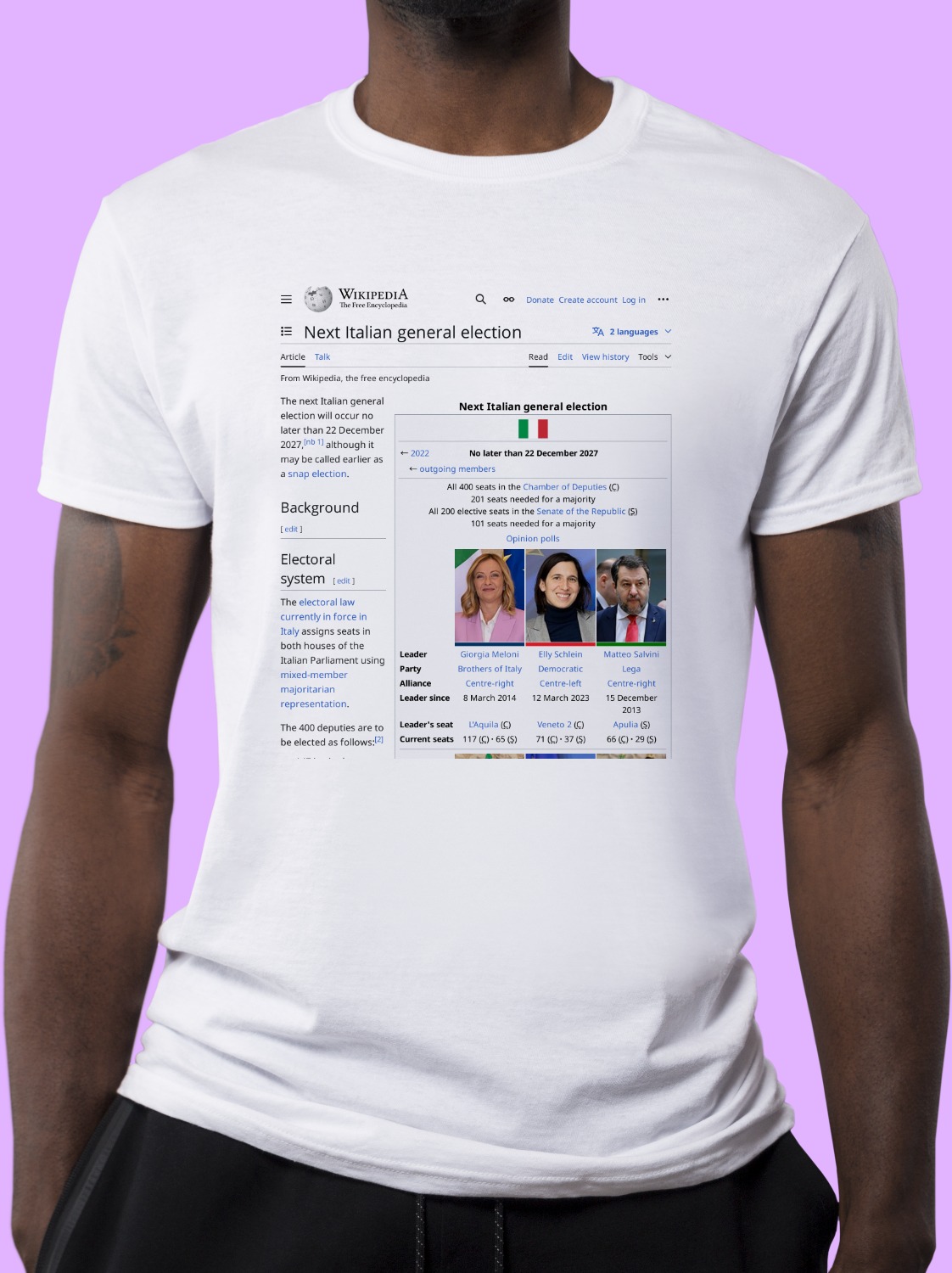 Next_Italian_general_election Wikipedia Shirt