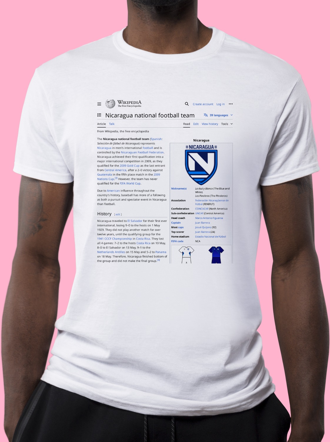 Nicaragua_national_football_team Wikipedia Shirt