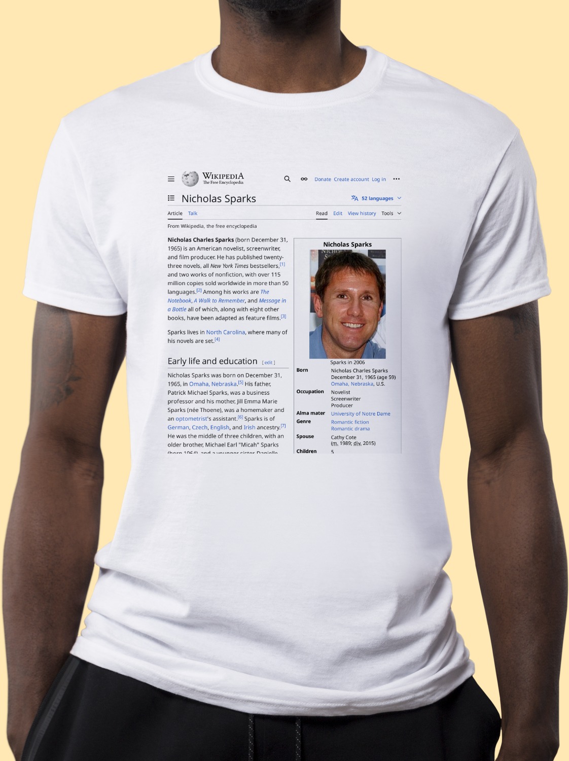 Nicholas_Sparks Wikipedia Shirt