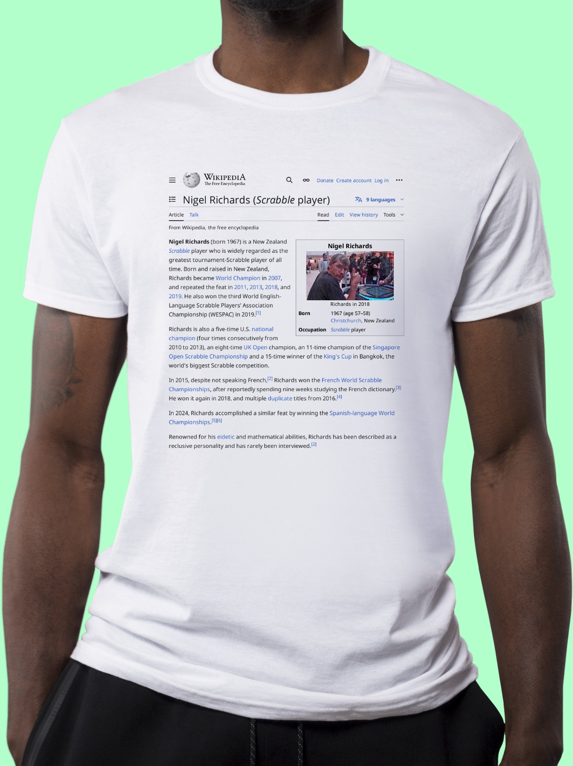 Nigel_Richards_(Scrabble_player) Wikipedia Shirt