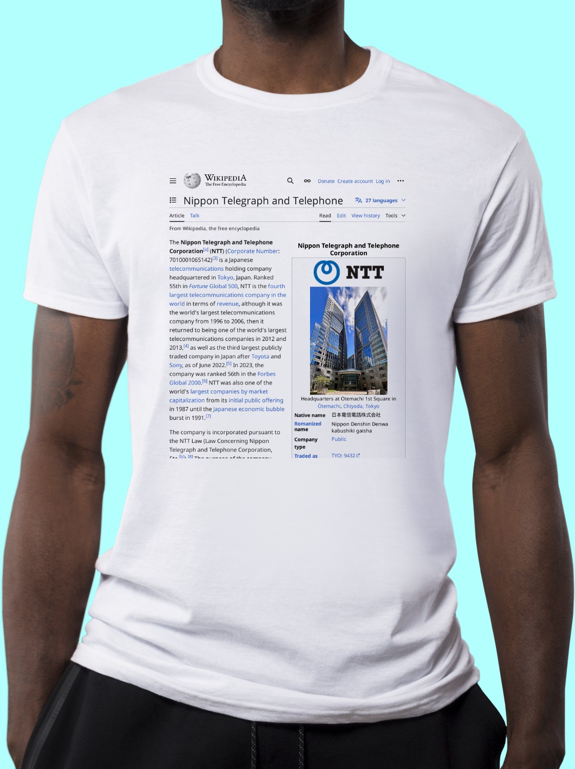 Nippon_Telegraph_and_Telephone Wikipedia Shirt