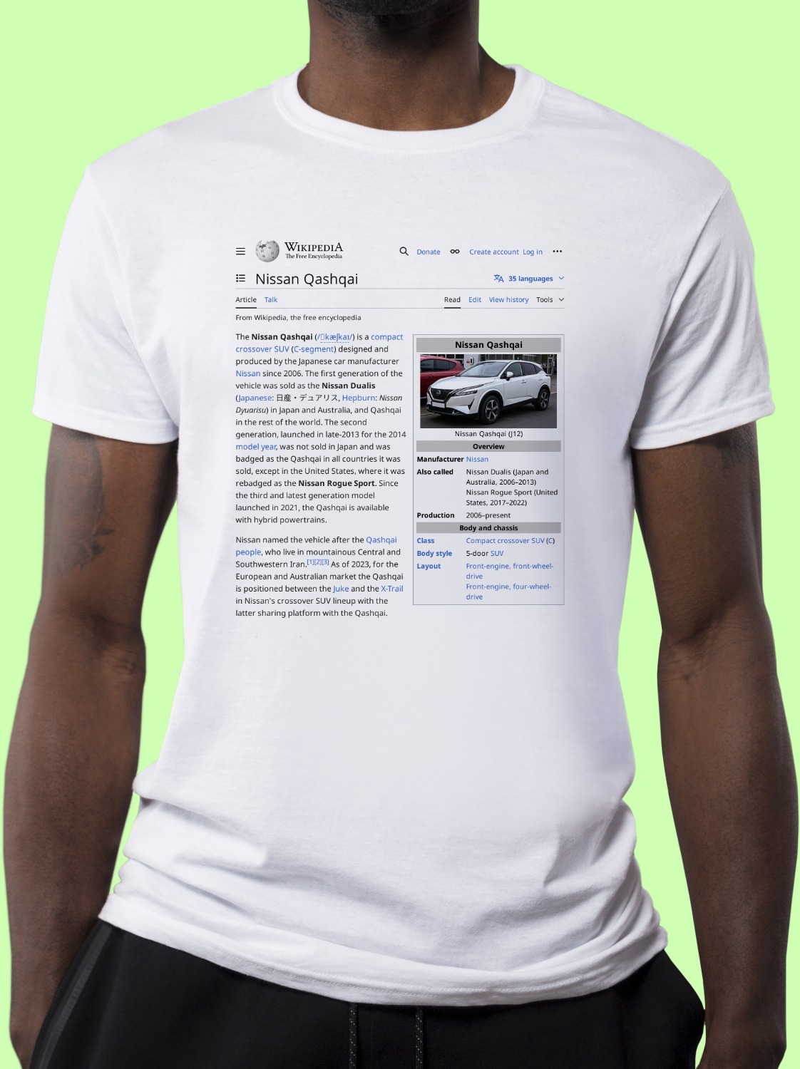 Nissan_Qashqai Wikipedia Shirt