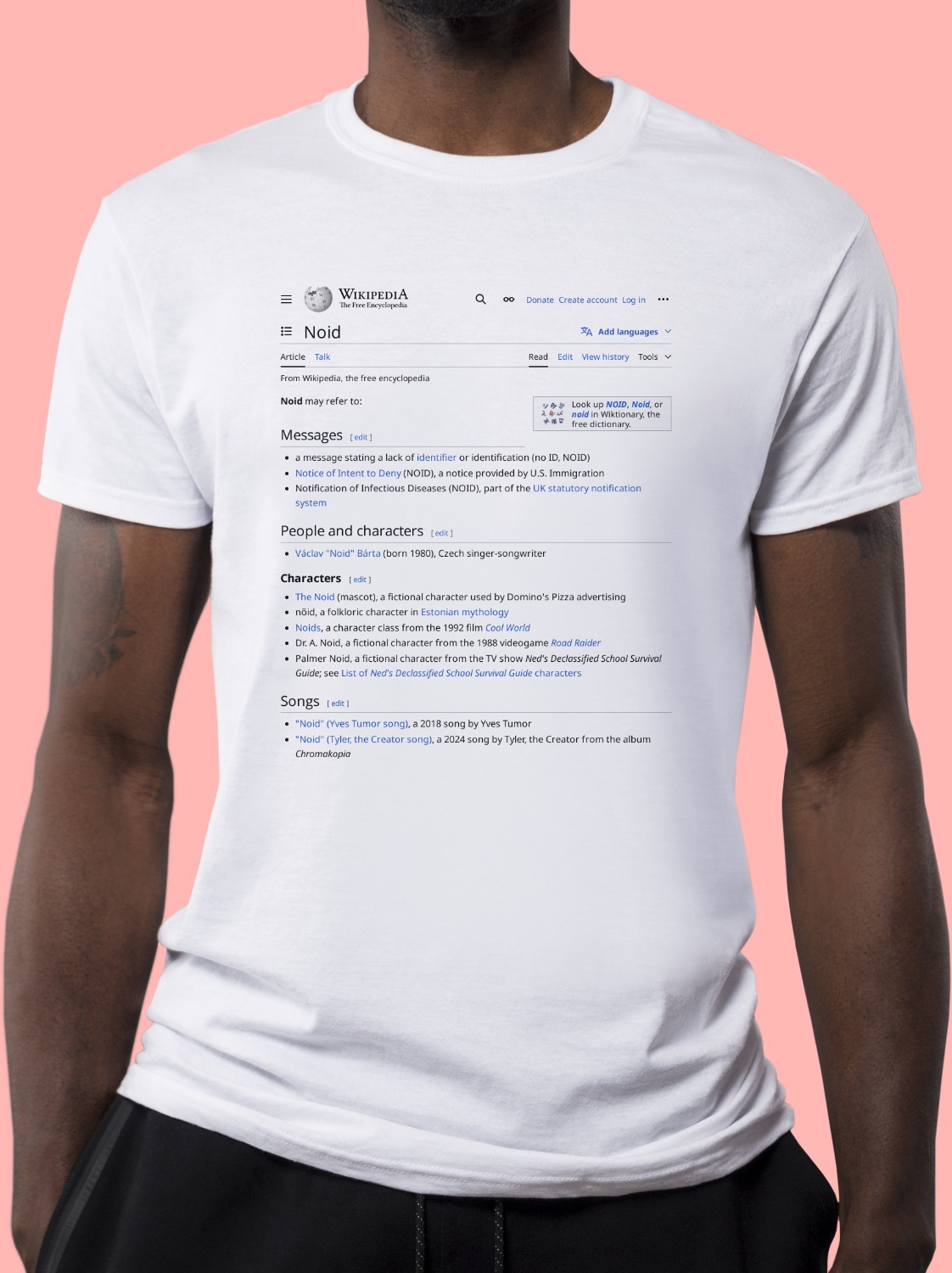 Noid Wikipedia Shirt