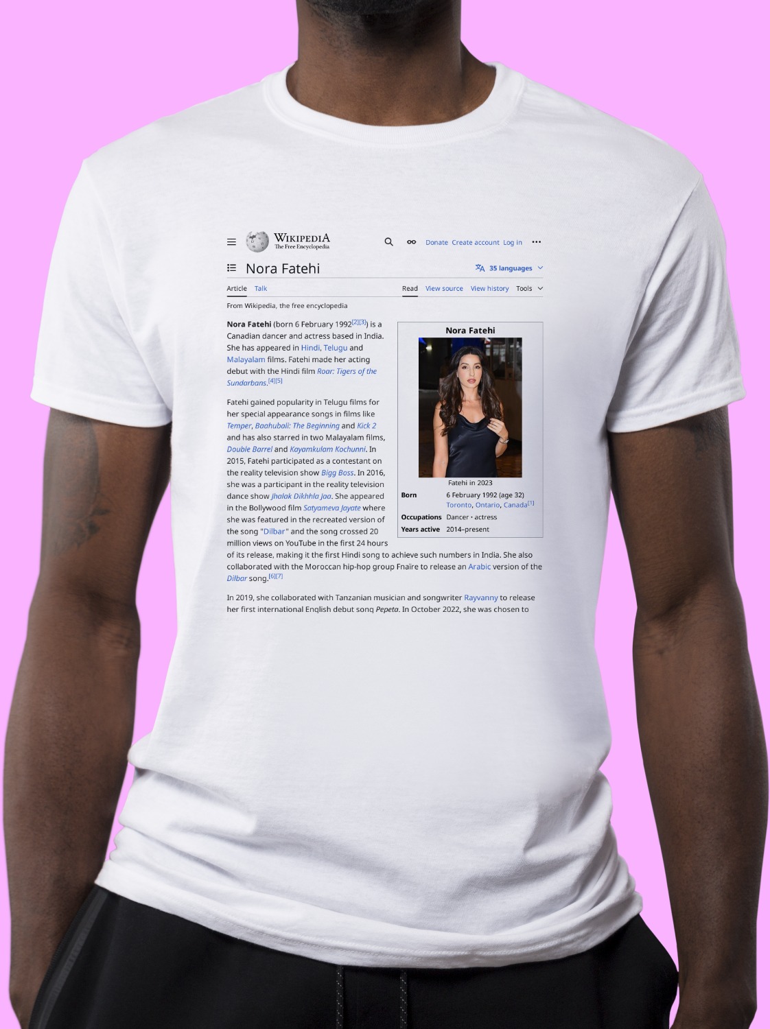 Nora_Fatehi Wikipedia Shirt