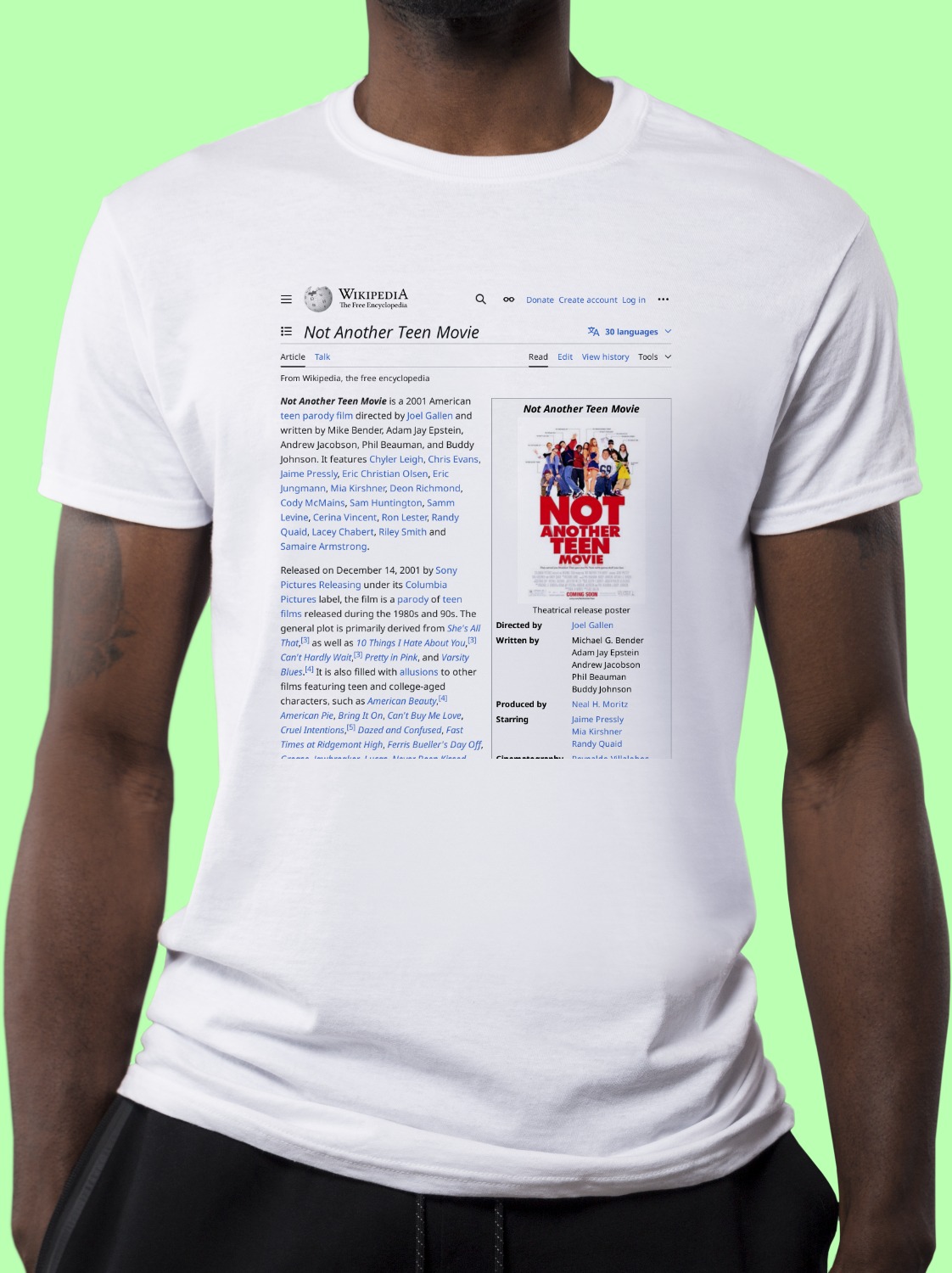 Not_Another_Teen_Movie Wikipedia Shirt