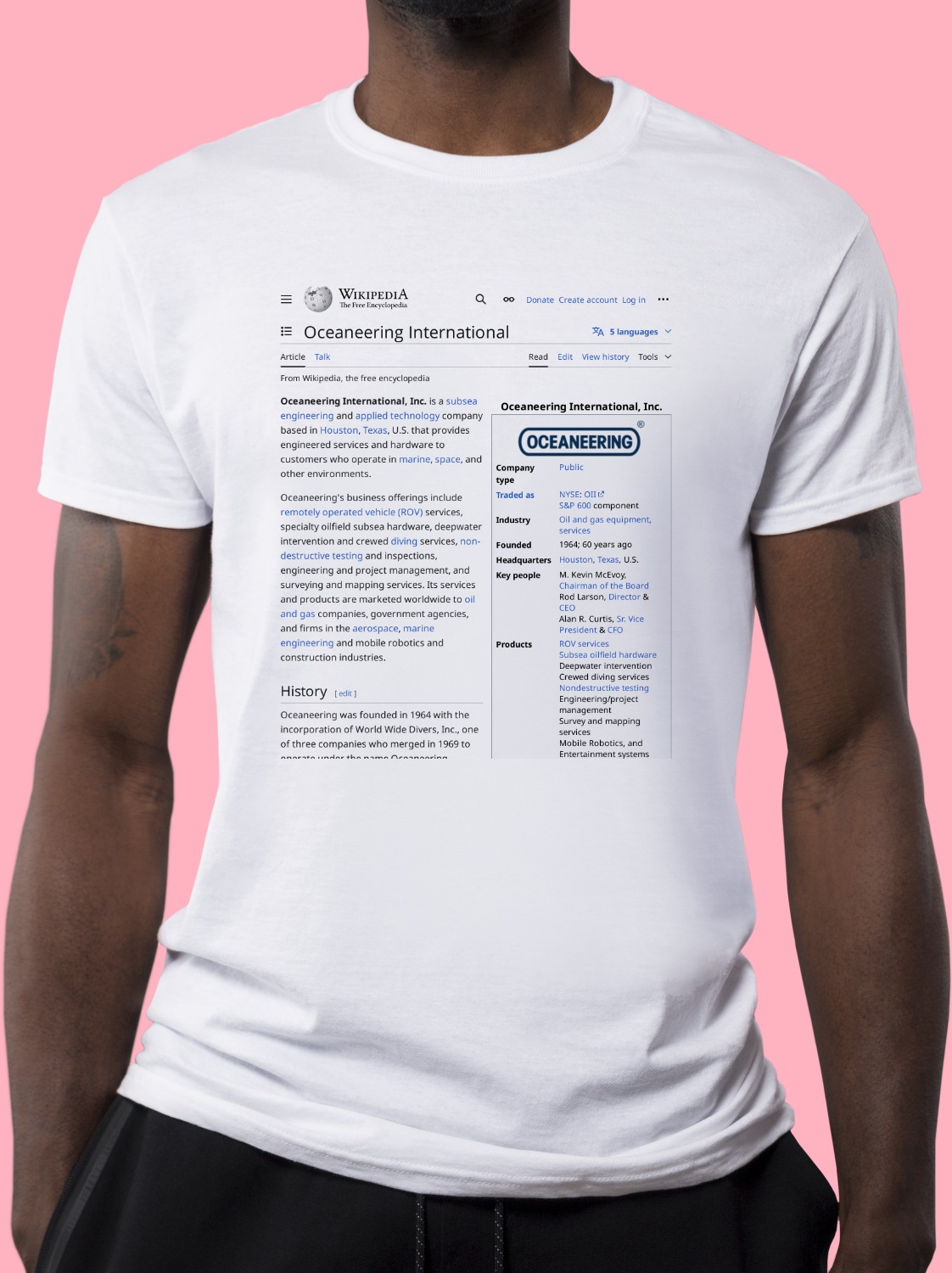 Oceaneering_International Wikipedia Shirt