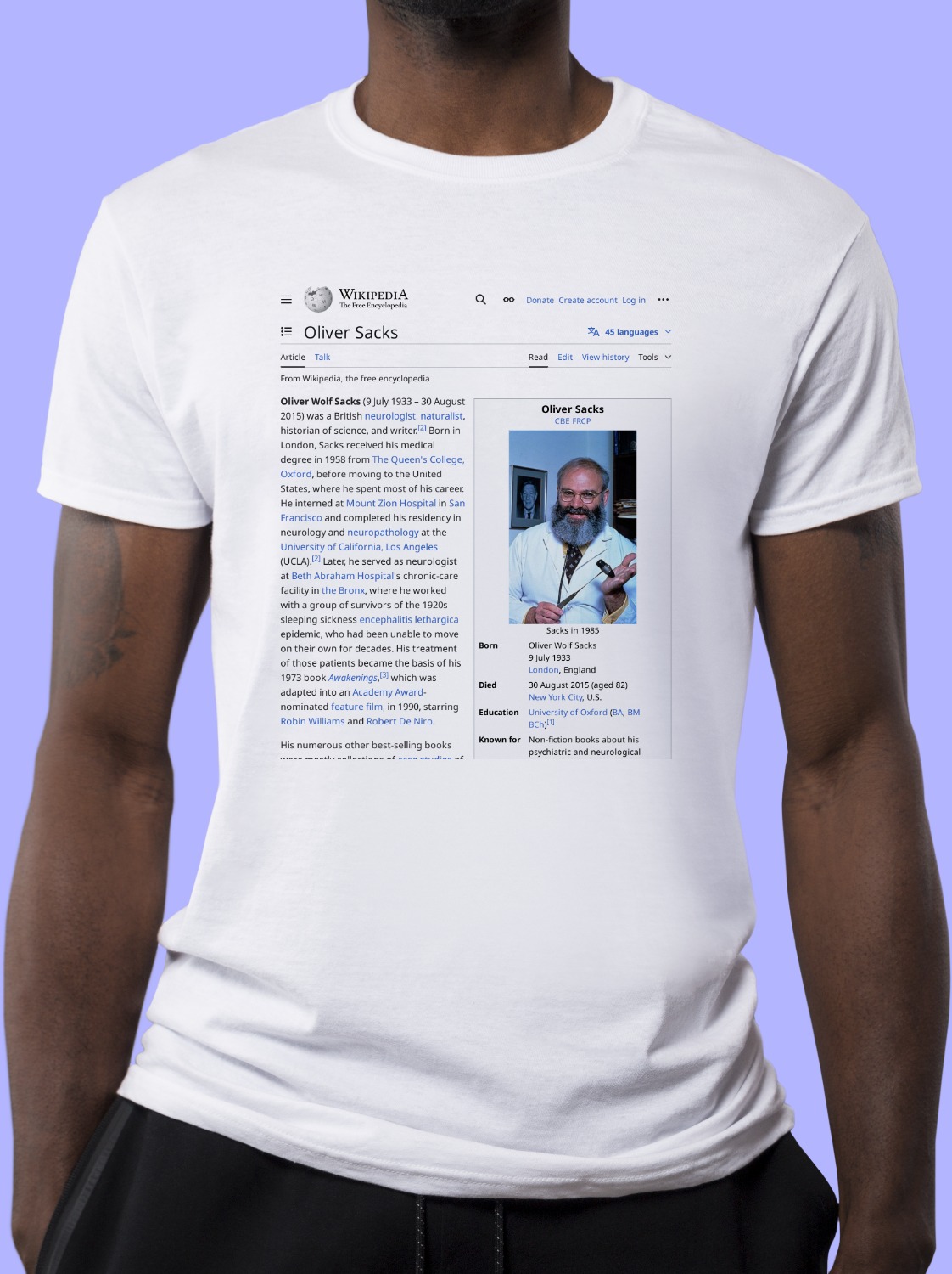 Oliver_Sacks Wikipedia Shirt