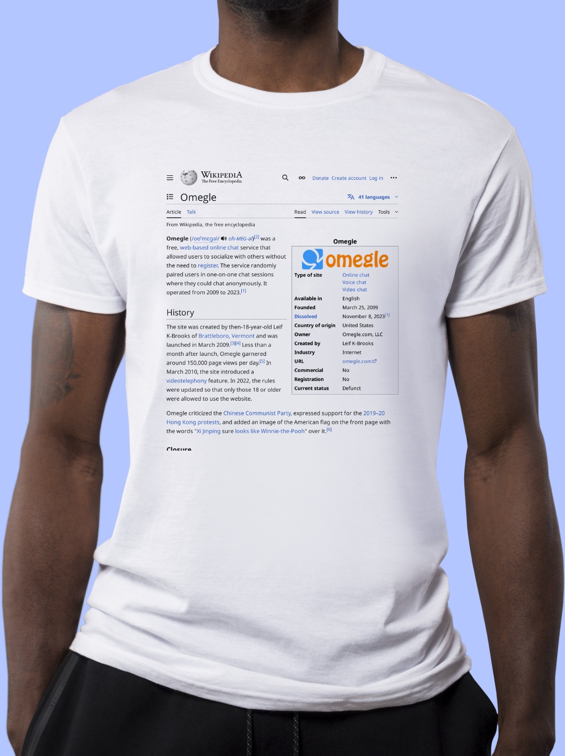 Omegle Wikipedia Shirt