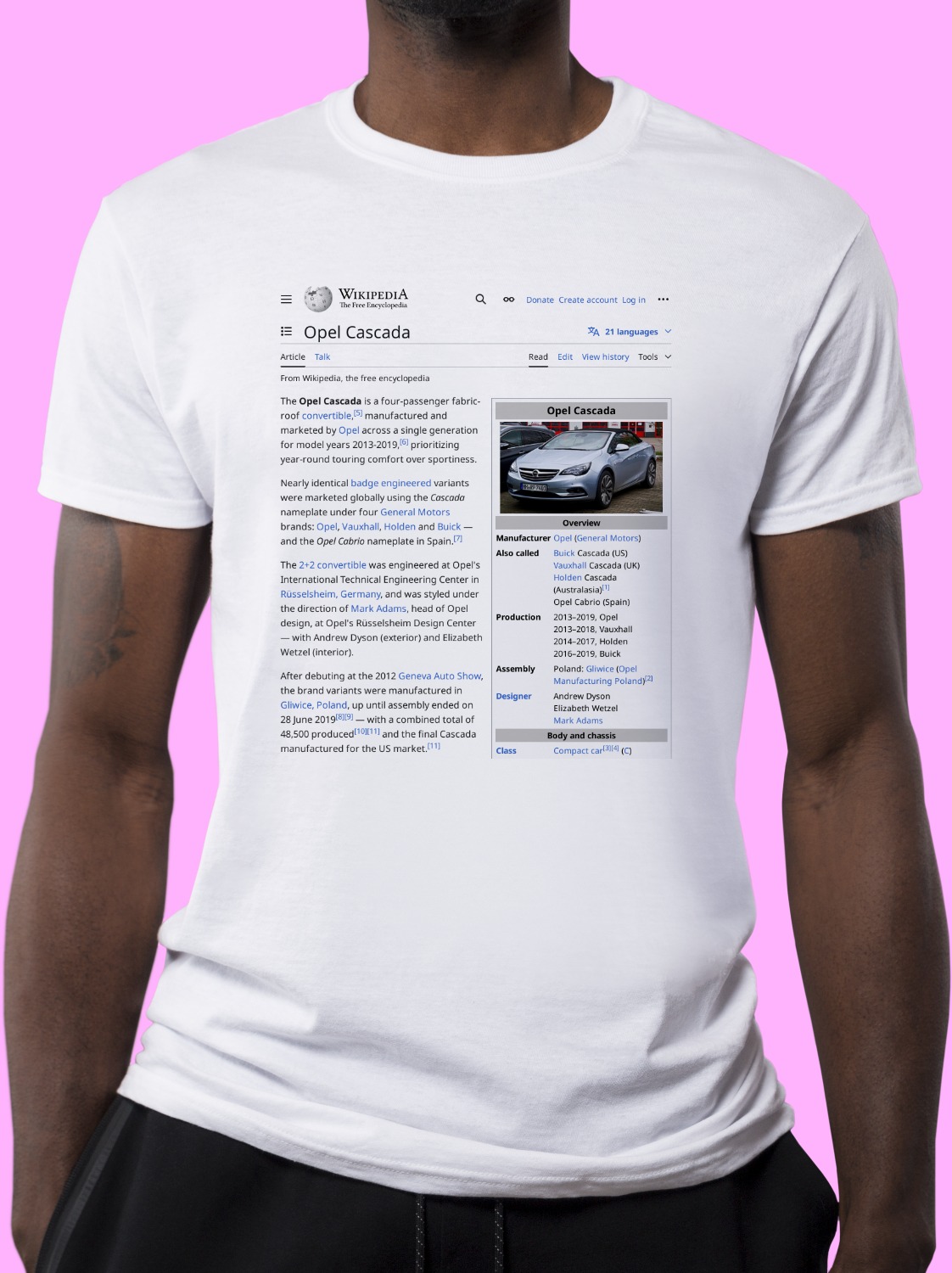 Opel_Cascada Wikipedia Shirt