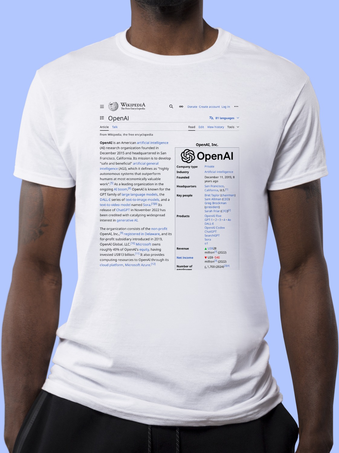 OpenAI Wikipedia Shirt