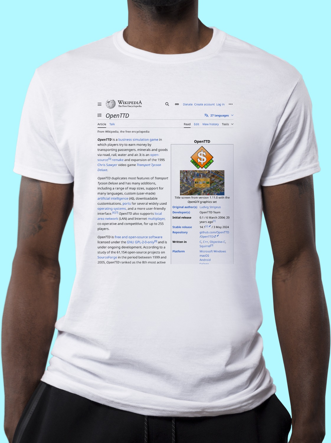 OpenTTD Wikipedia Shirt