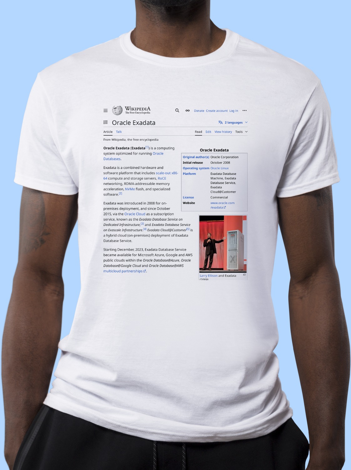 Oracle_Exadata Wikipedia Shirt