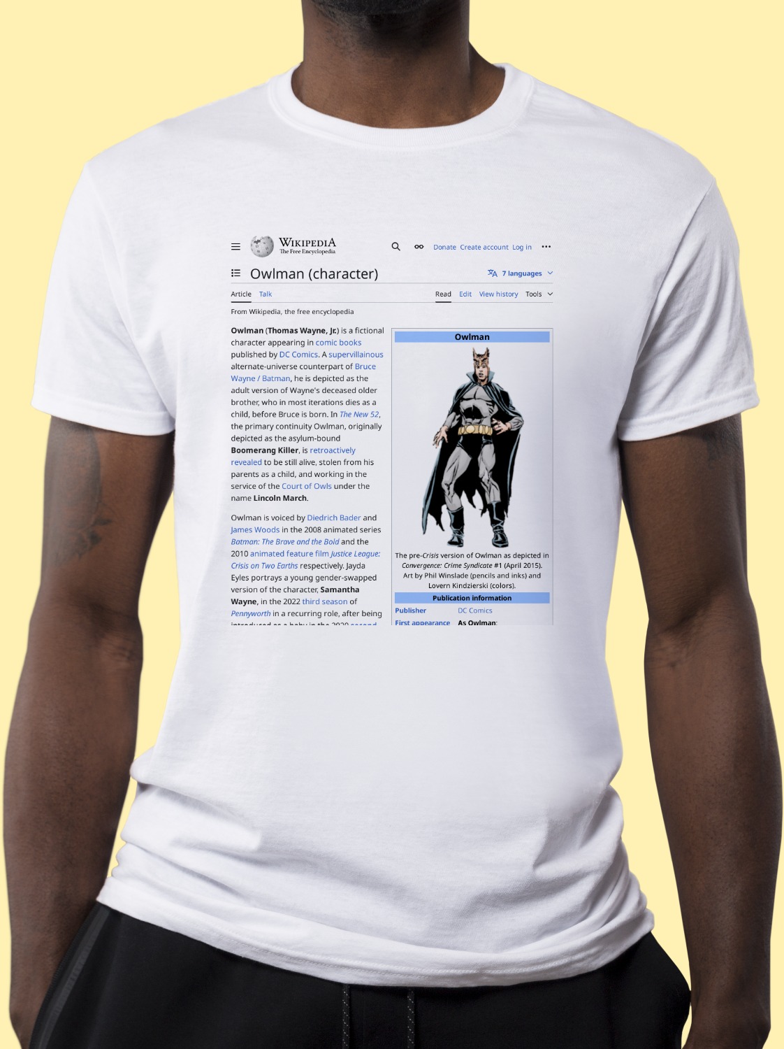 Owlman_(character) Wikipedia Shirt