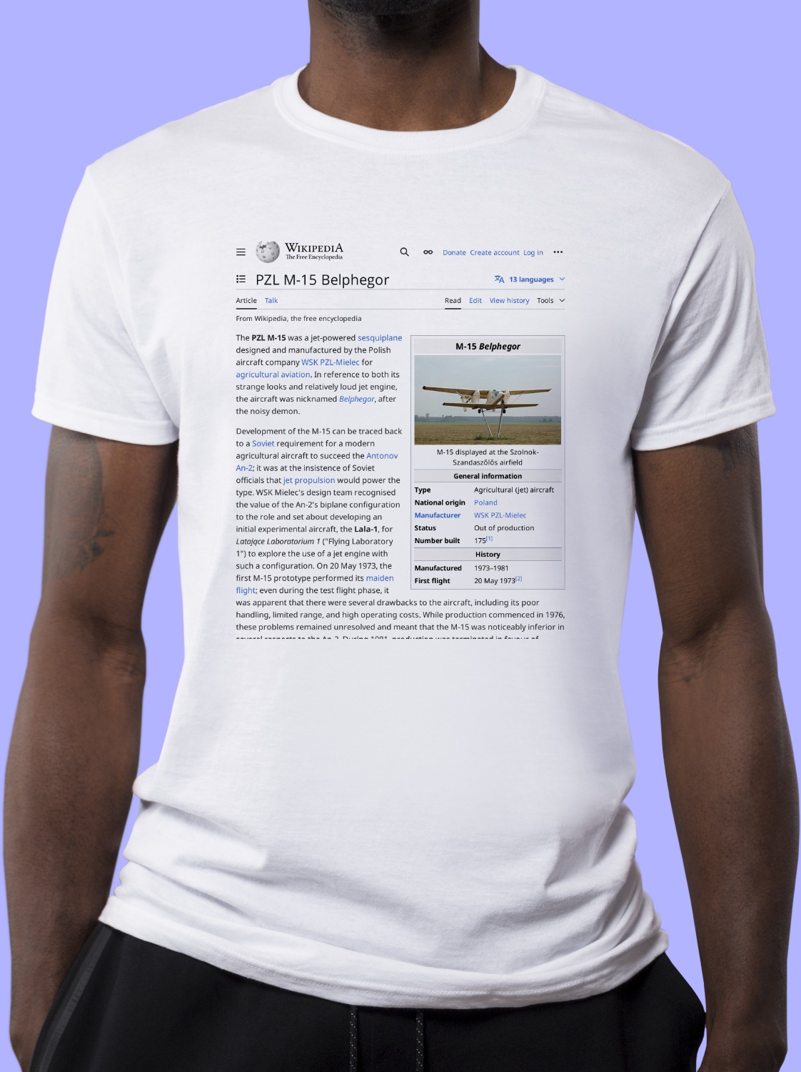 PZL_M-15_Belphegor Wikipedia Shirt
