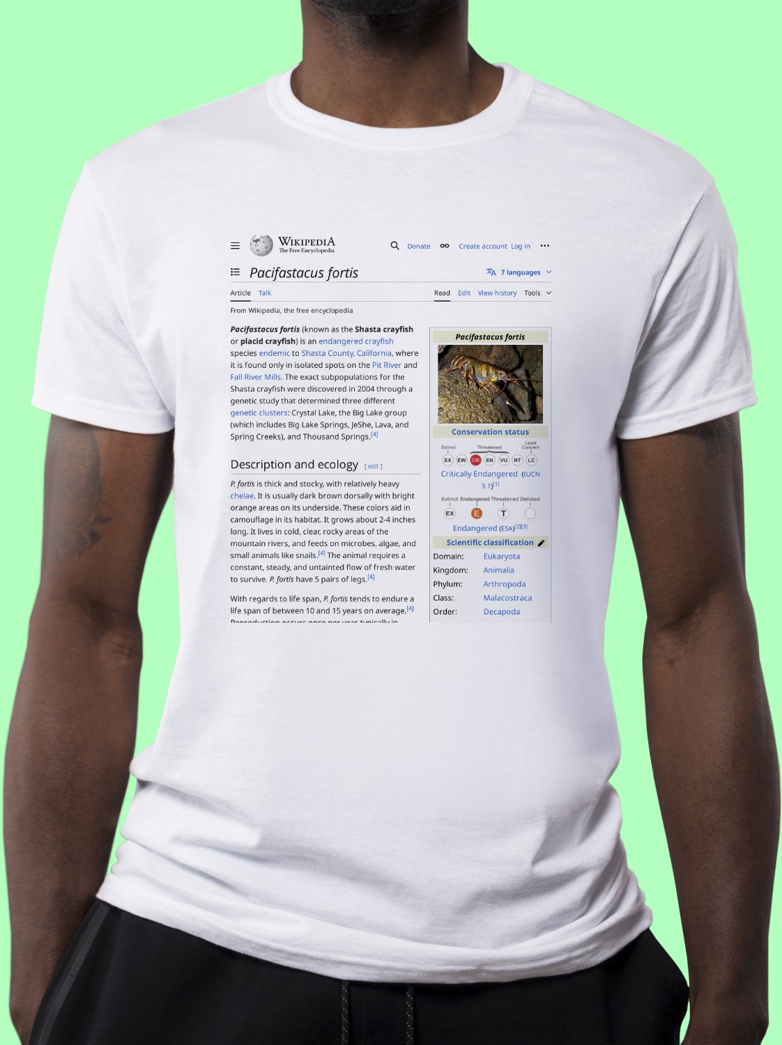 Pacifastacus_fortis Wikipedia Shirt