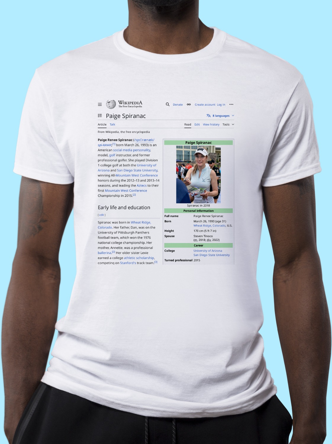 Paige_Spiranac Wikipedia Shirt