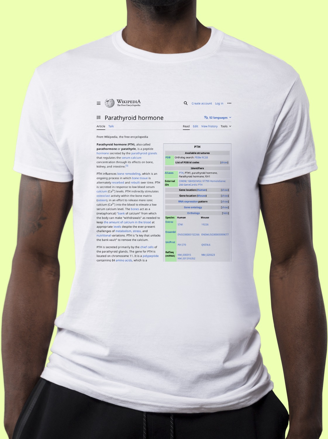 Parathyroid_hormone Wikipedia Shirt