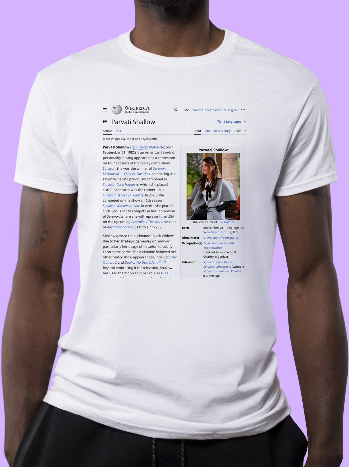 Parvati_Shallow Wikipedia Shirt