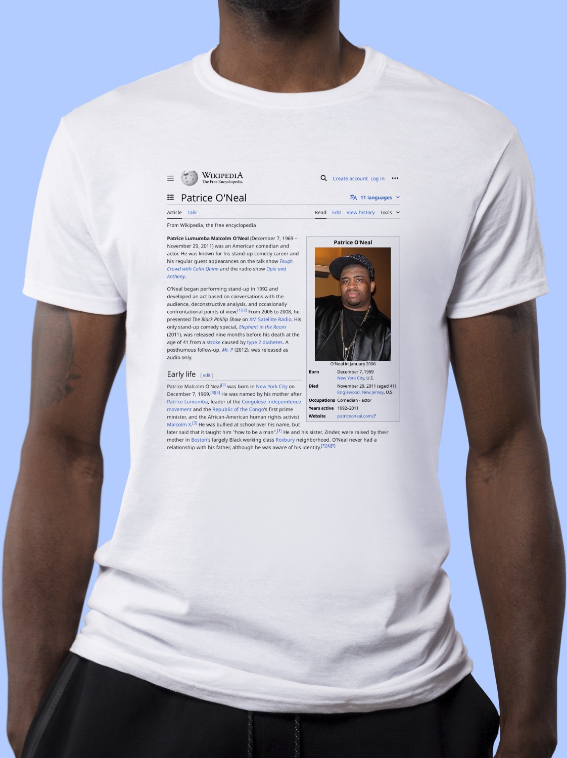Patrice_O'Neal Wikipedia Shirt