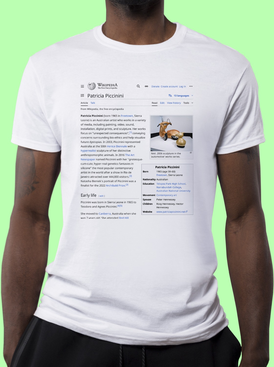 Patricia_Piccinini Wikipedia Shirt