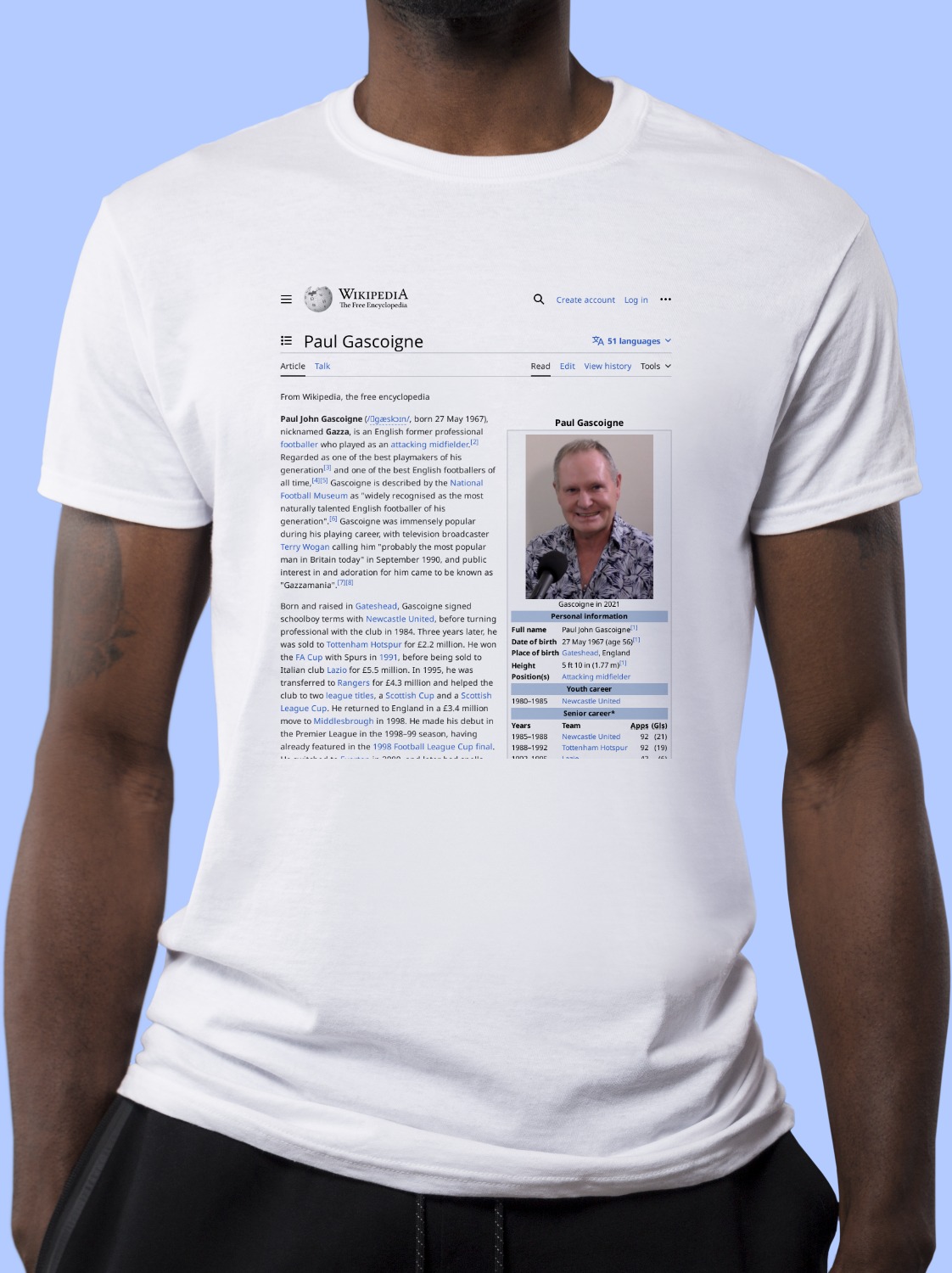 Paul_Gascoigne Wikipedia Shirt