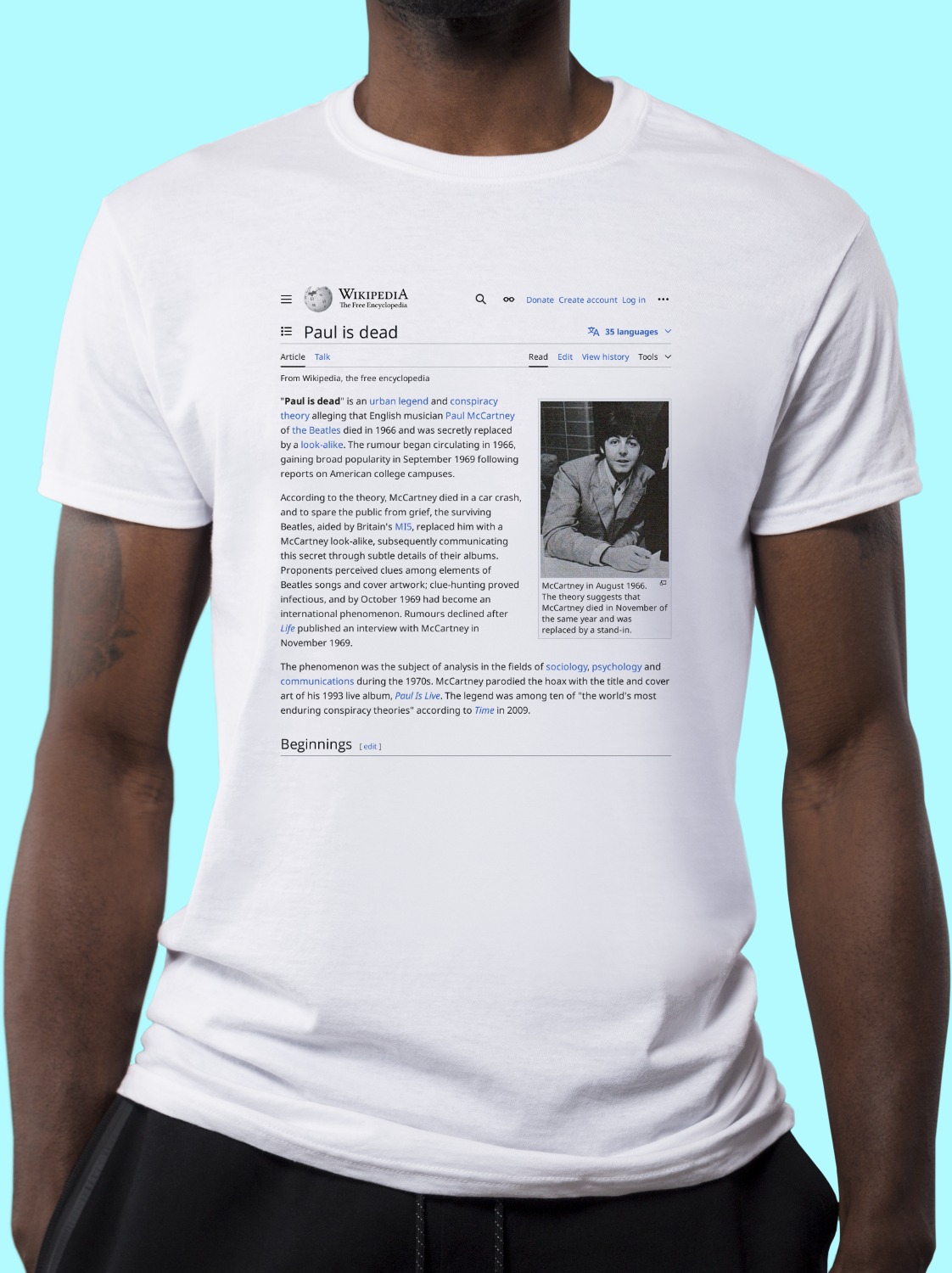 Paul_is_dead Wikipedia Shirt