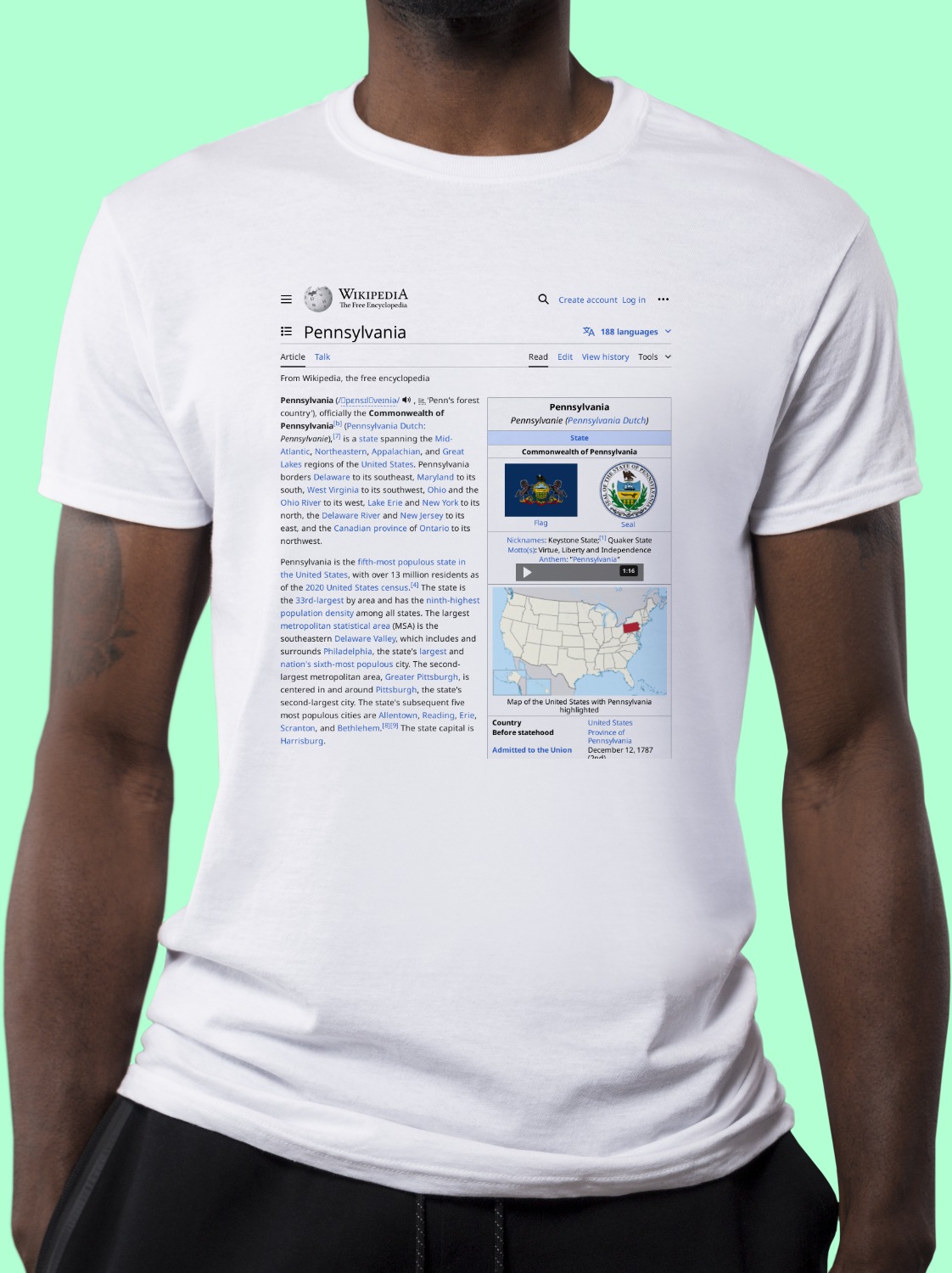 Pennsylvania Wikipedia Shirt