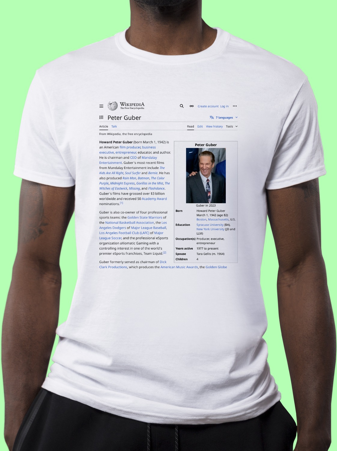 Peter_Guber Wikipedia Shirt