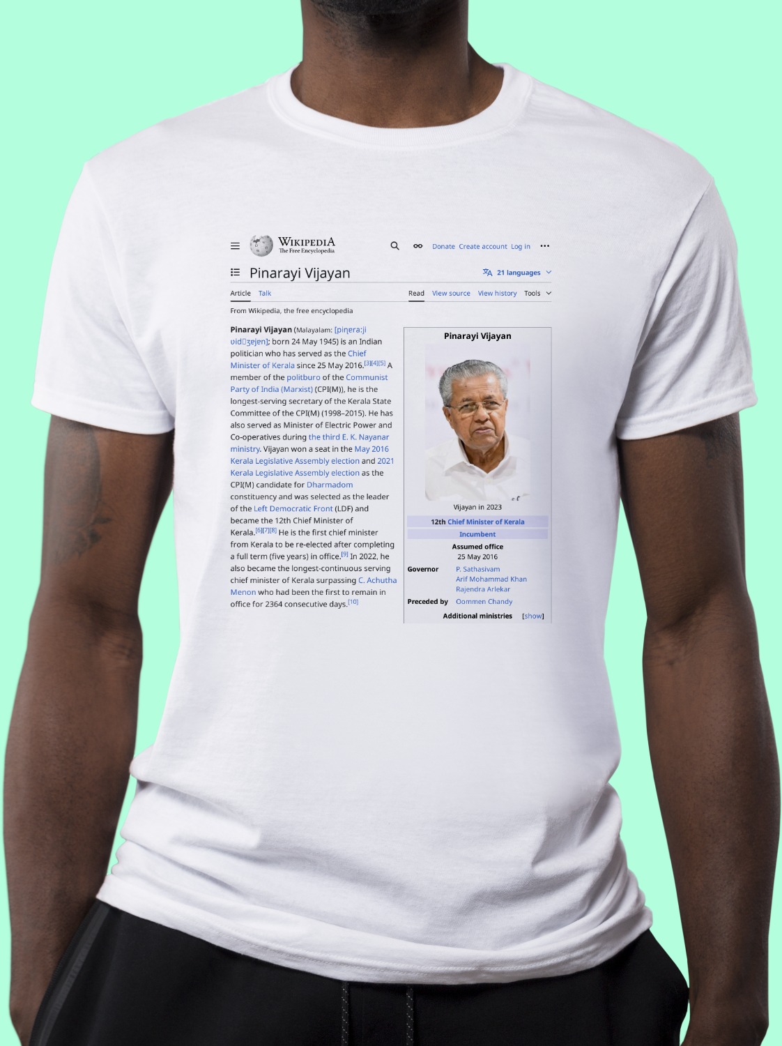 Pinarayi_Vijayan Wikipedia Shirt