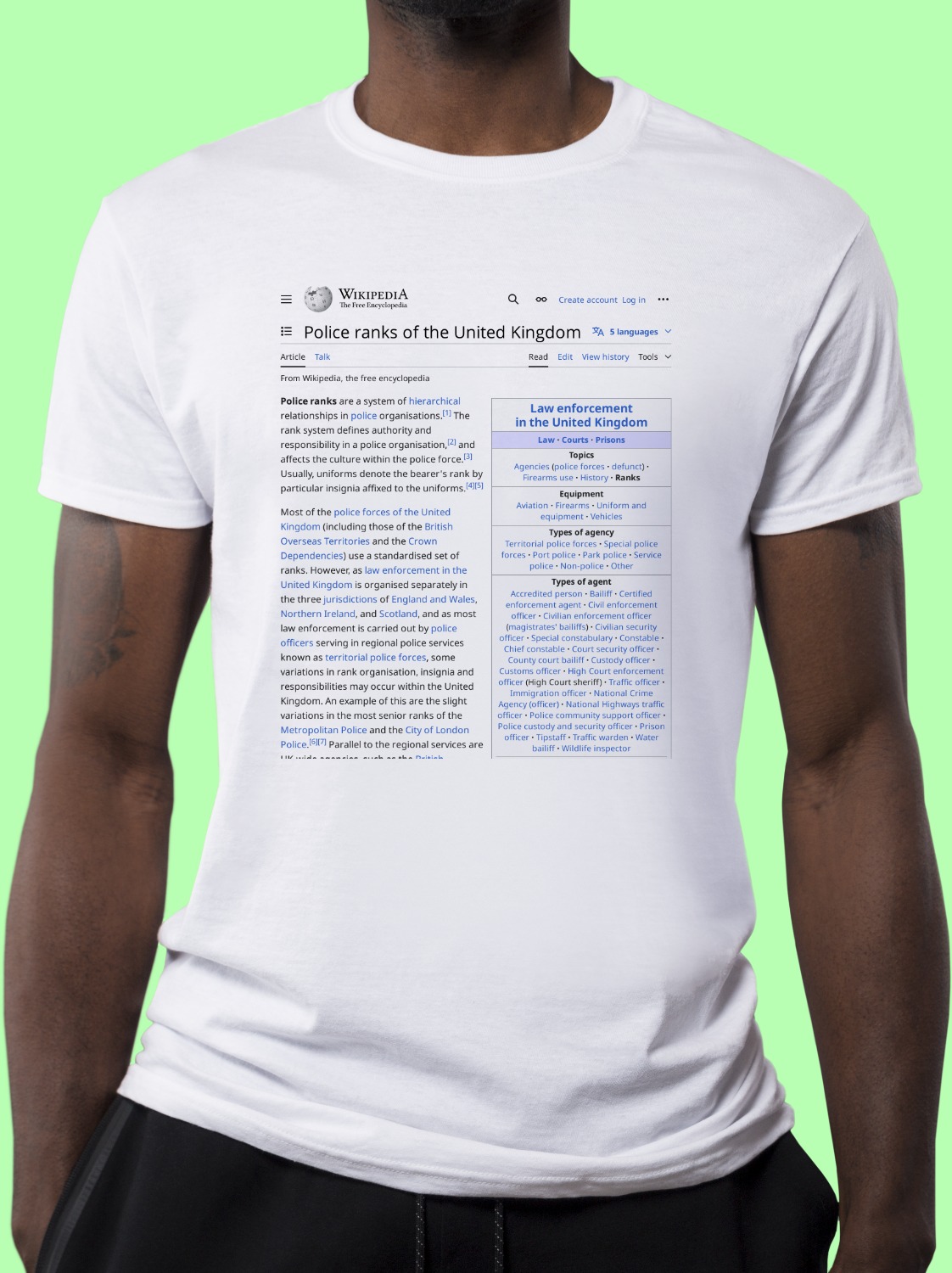 Police_ranks_of_the_United_Kingdom Wikipedia Shirt