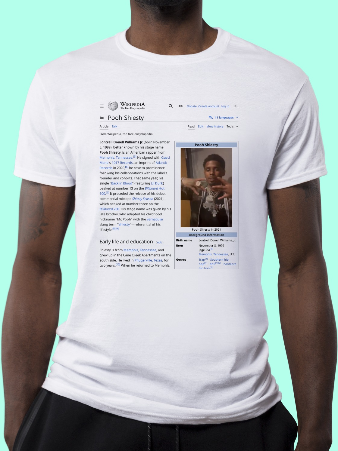 Pooh_Shiesty Wikipedia Shirt