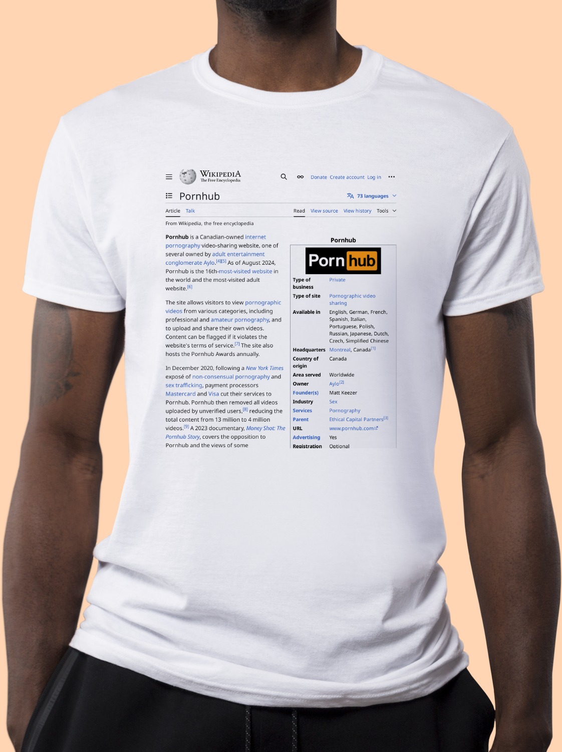 Pornhub Wikipedia Shirt