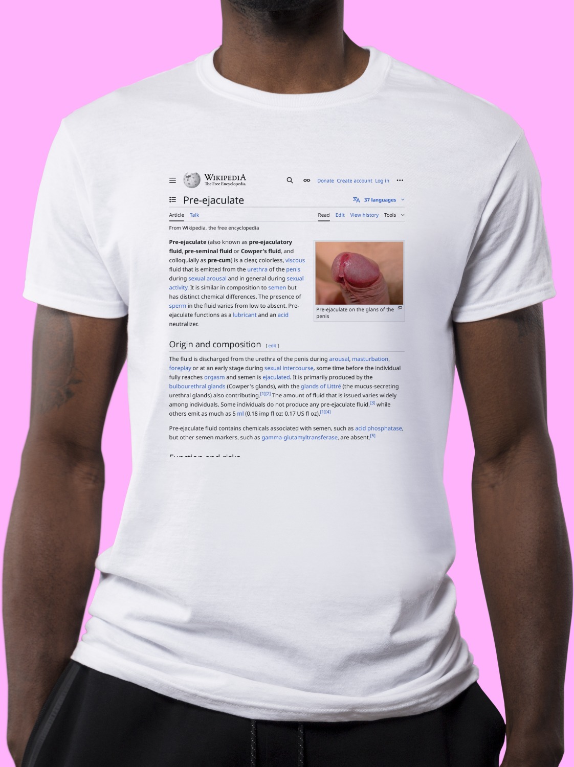 Pre-ejaculate Wikipedia Shirt