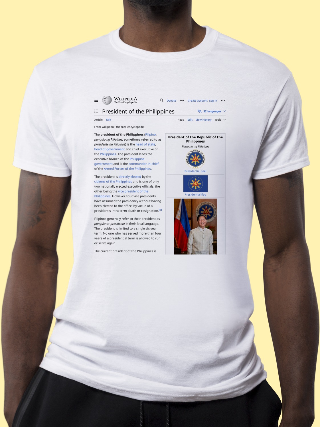 President_of_the_Philippines Wikipedia Shirt