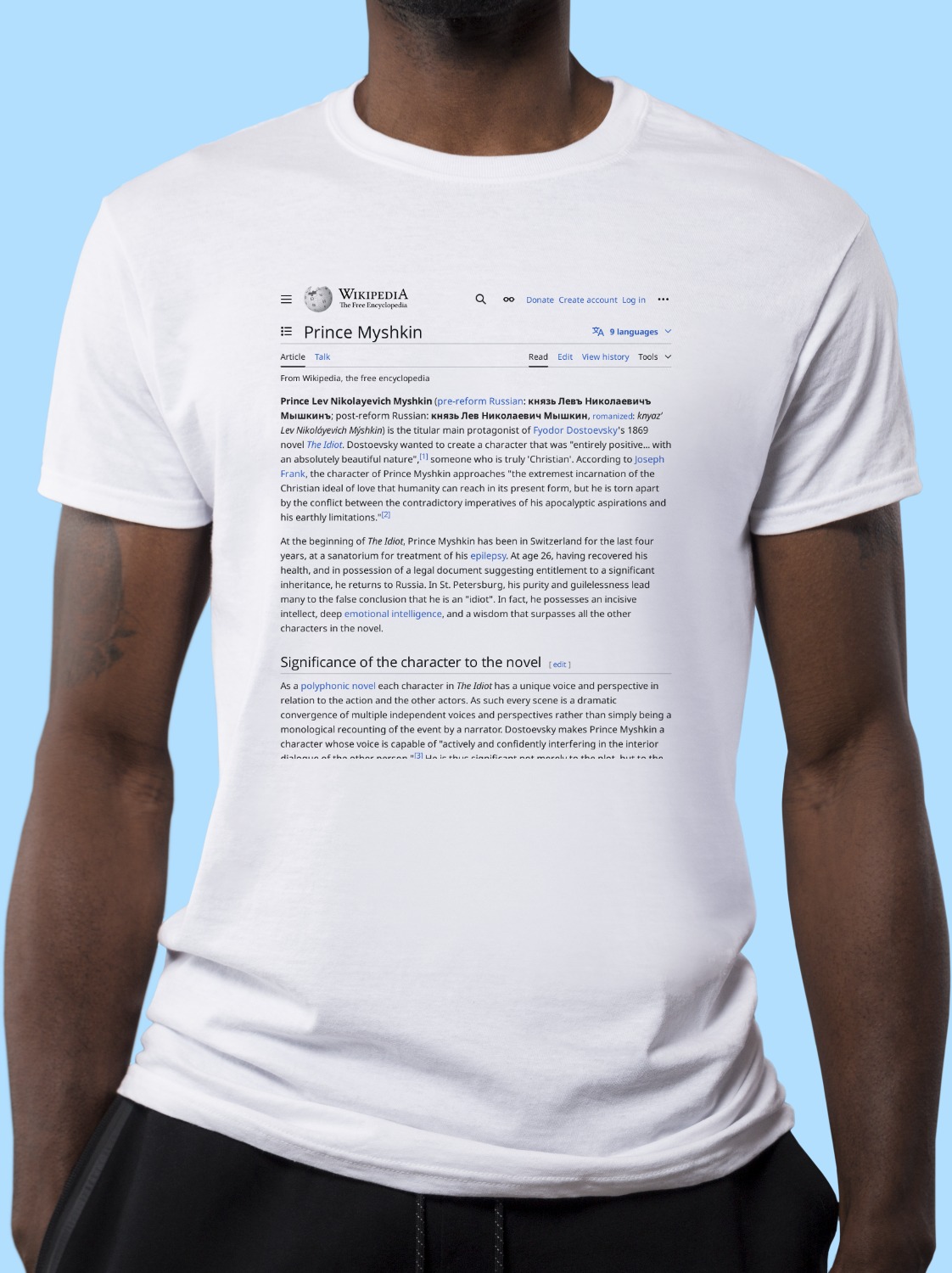 Prince_Myshkin Wikipedia Shirt