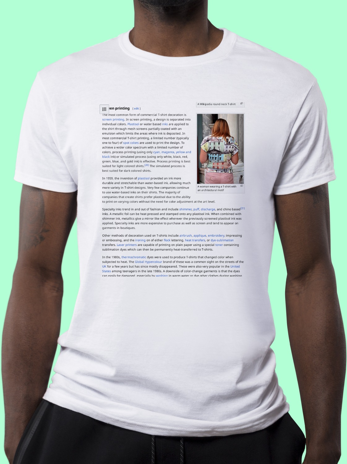 Printed T-shirt Wikipedia Shirt