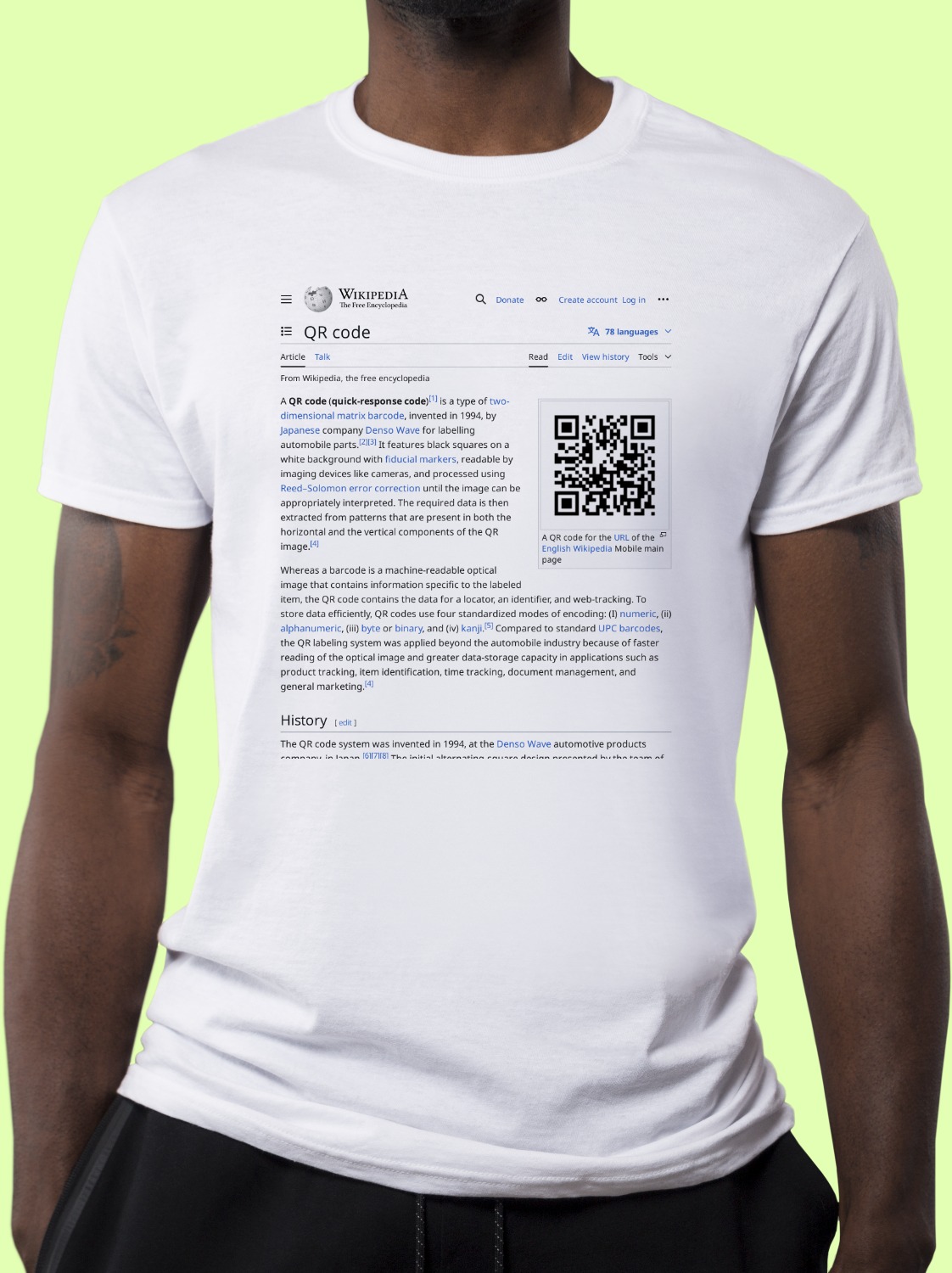 QR_code Wikipedia Shirt