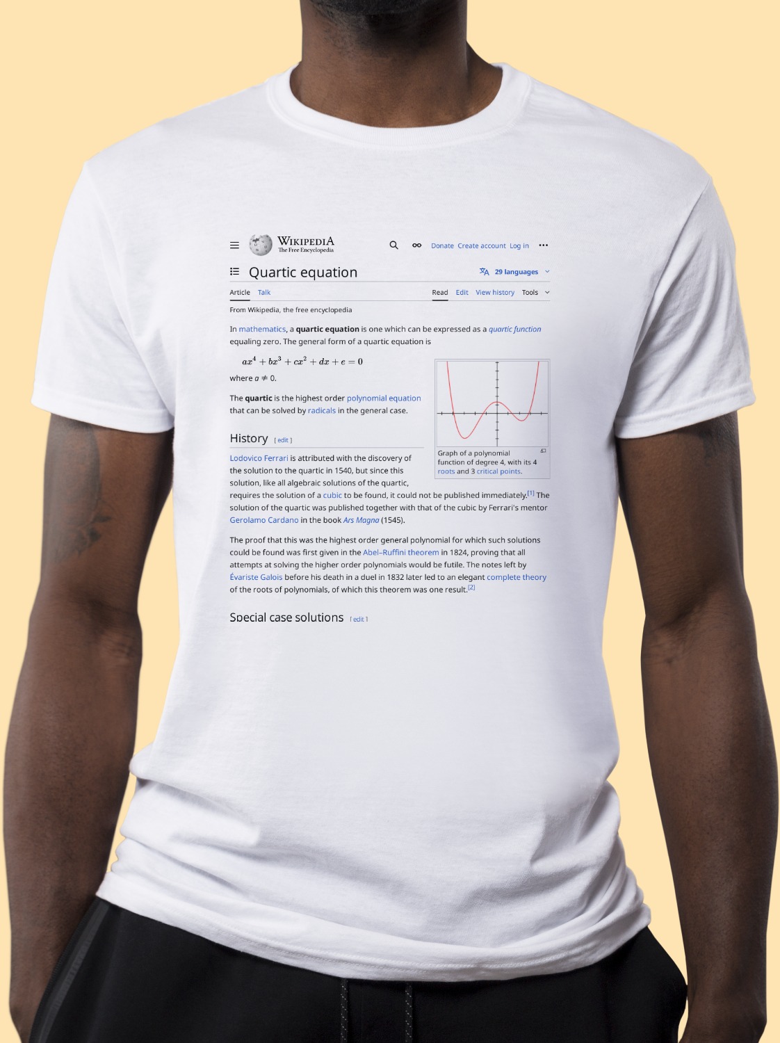 Quartic_equation Wikipedia Shirt