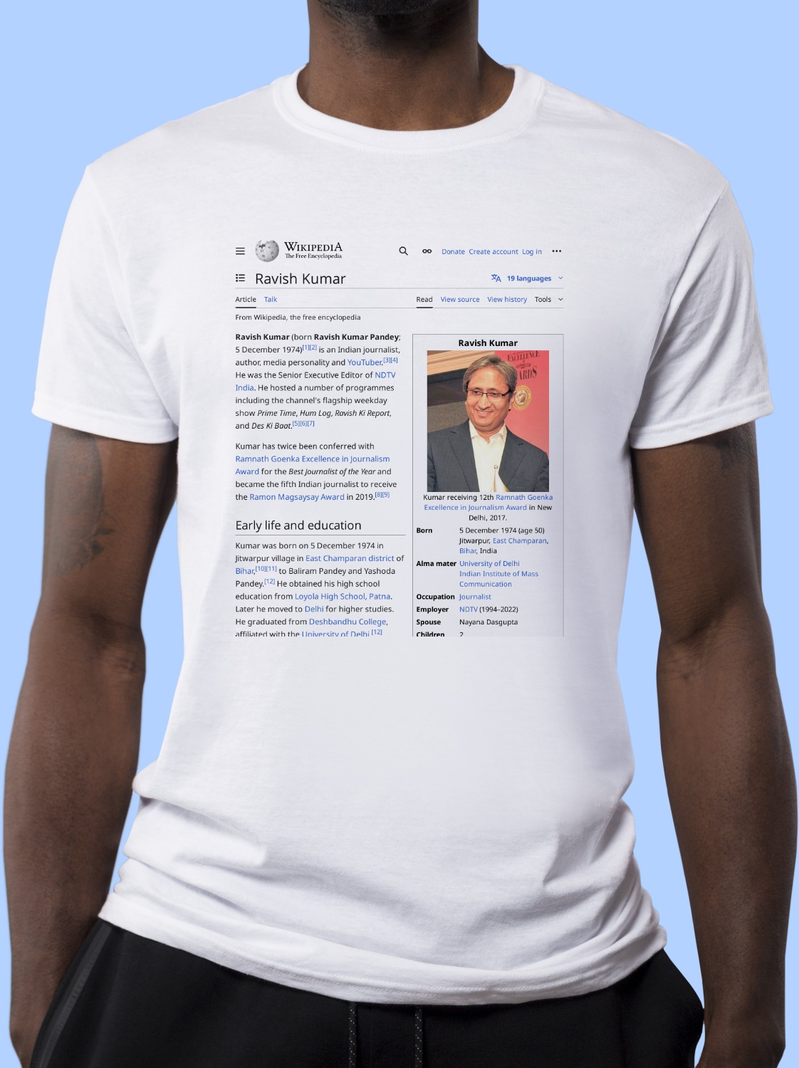 Ravish_Kumar Wikipedia Shirt