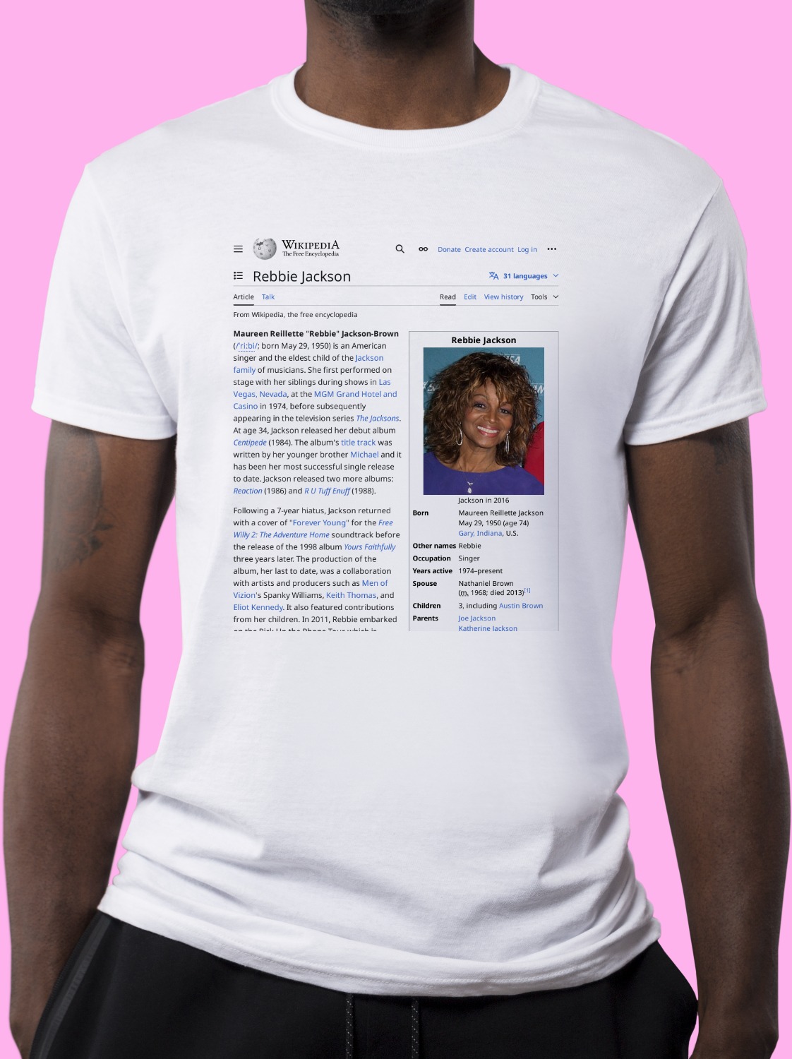 Rebbie_Jackson Wikipedia Shirt
