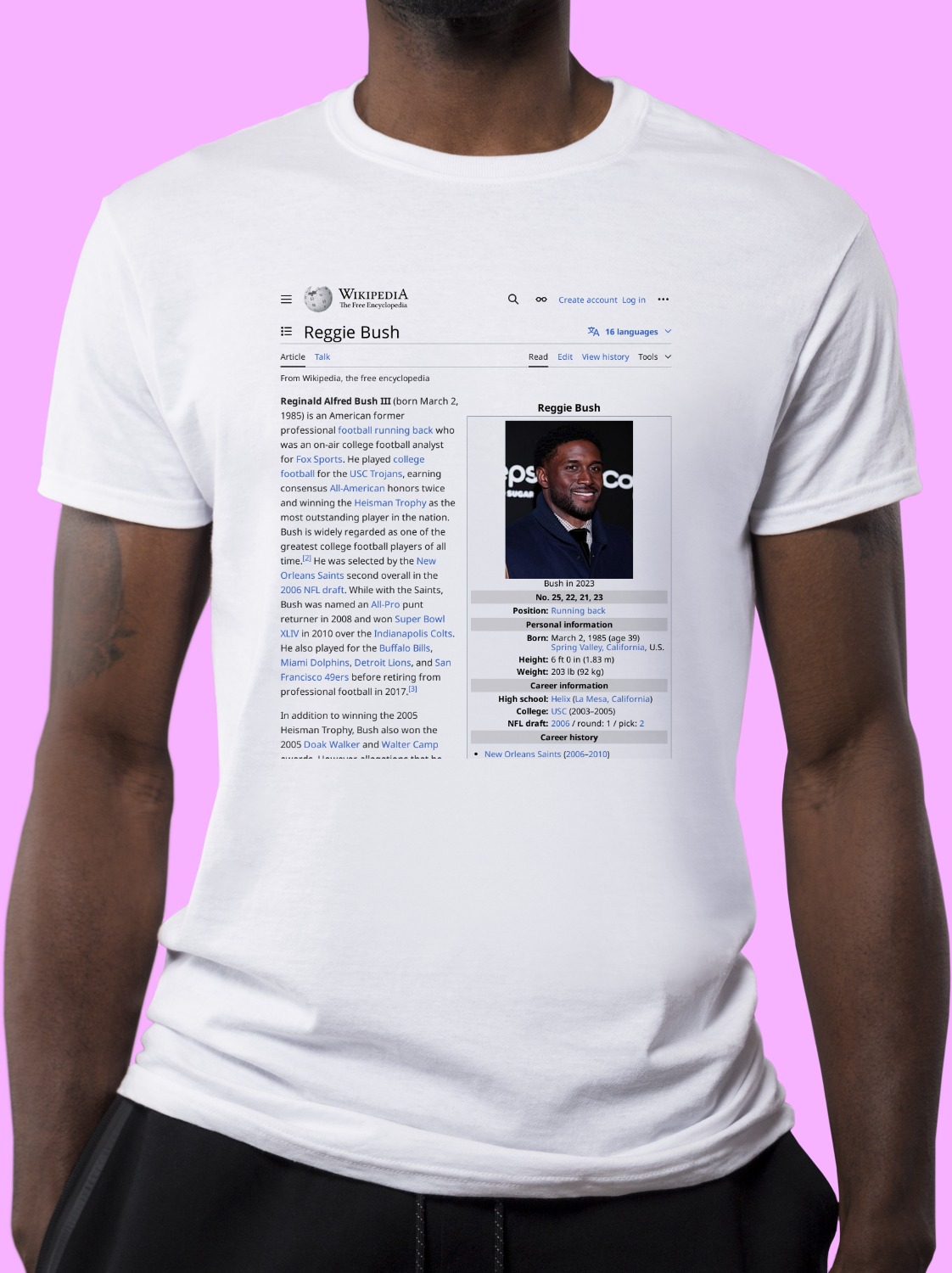 Reggie_Bush Wikipedia Shirt