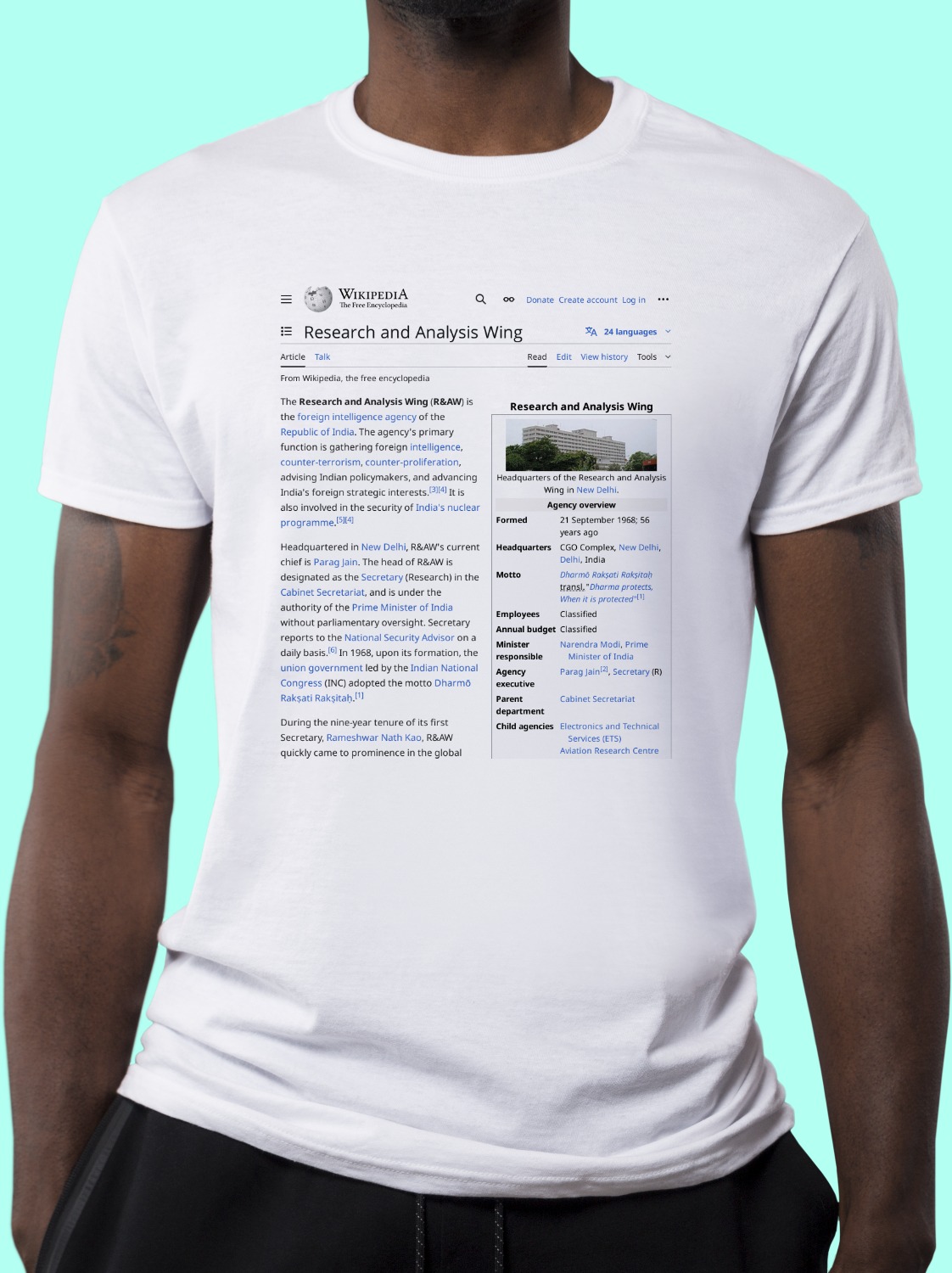 Research_and_Analysis_Wing Wikipedia Shirt